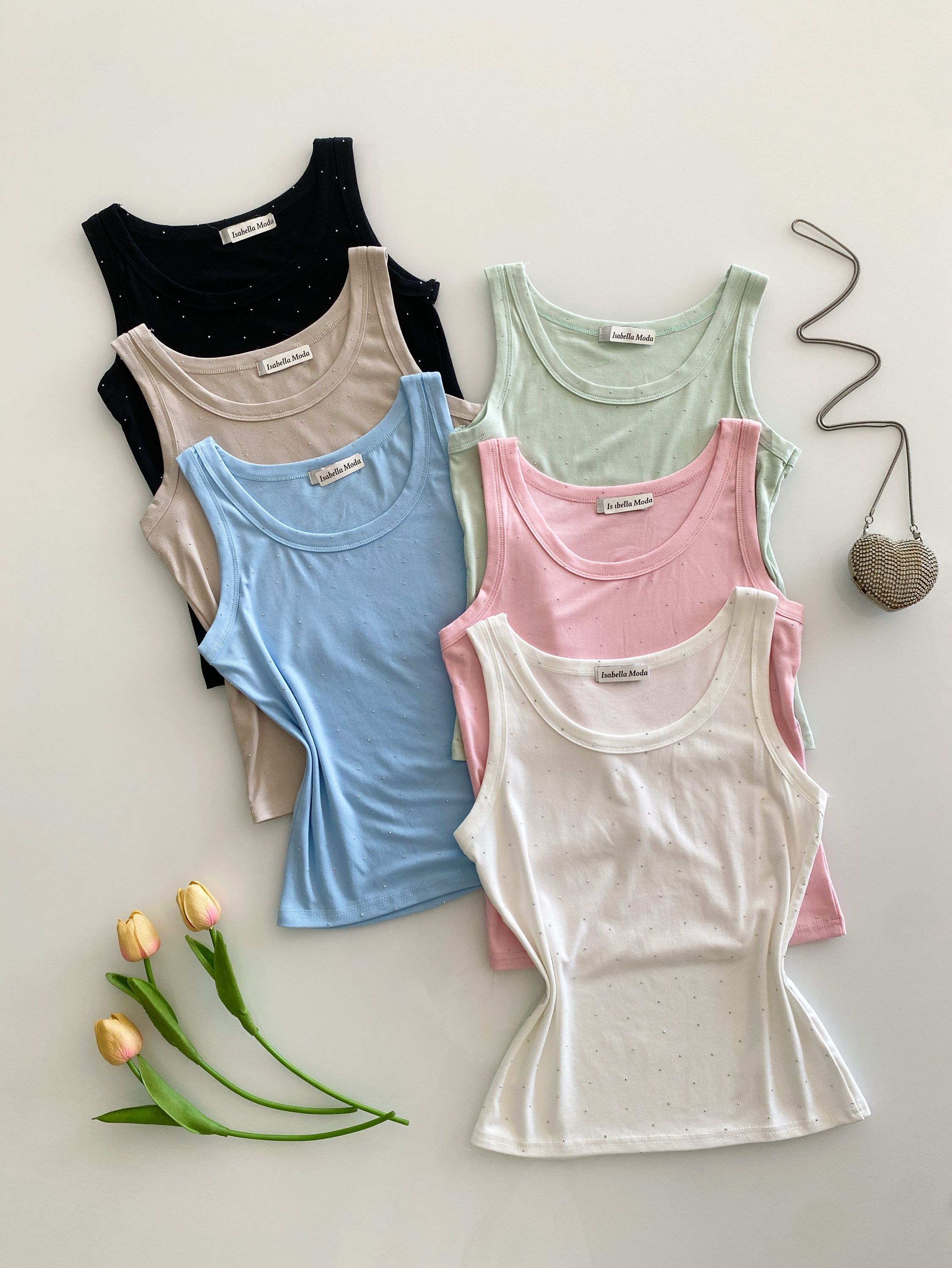 Regata algodão com brilho Isabella moda