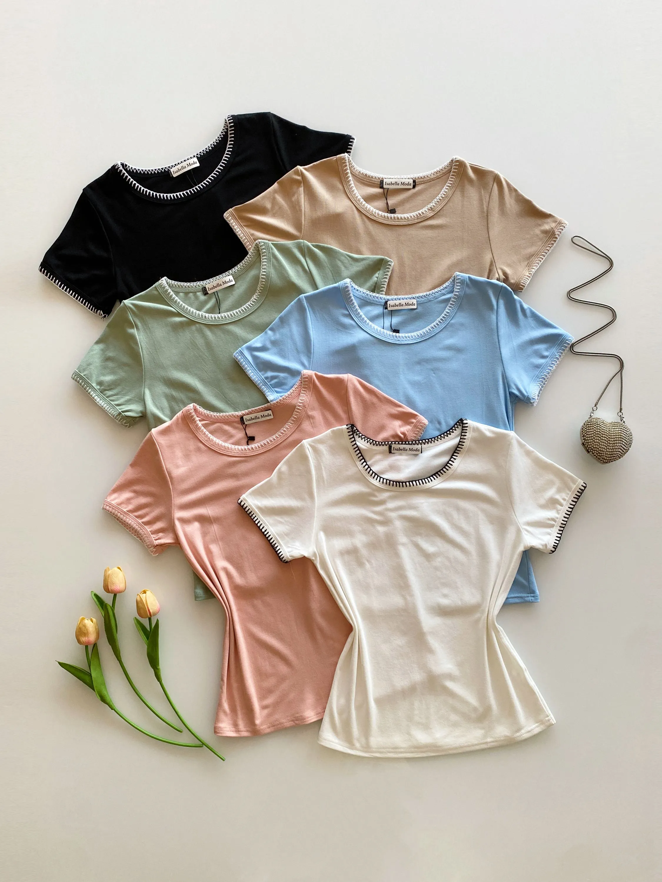 Blusa algodão manga bordado 1619# Isabella moda