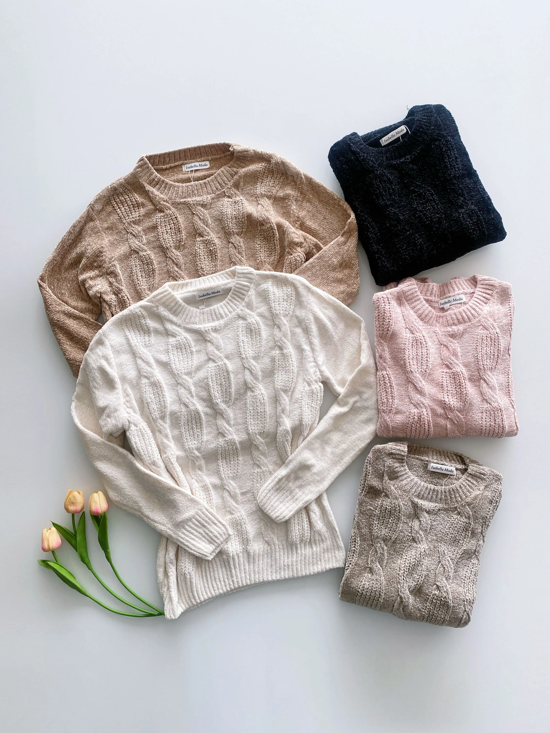 Blusa tricô chenille grosso Isabella moda