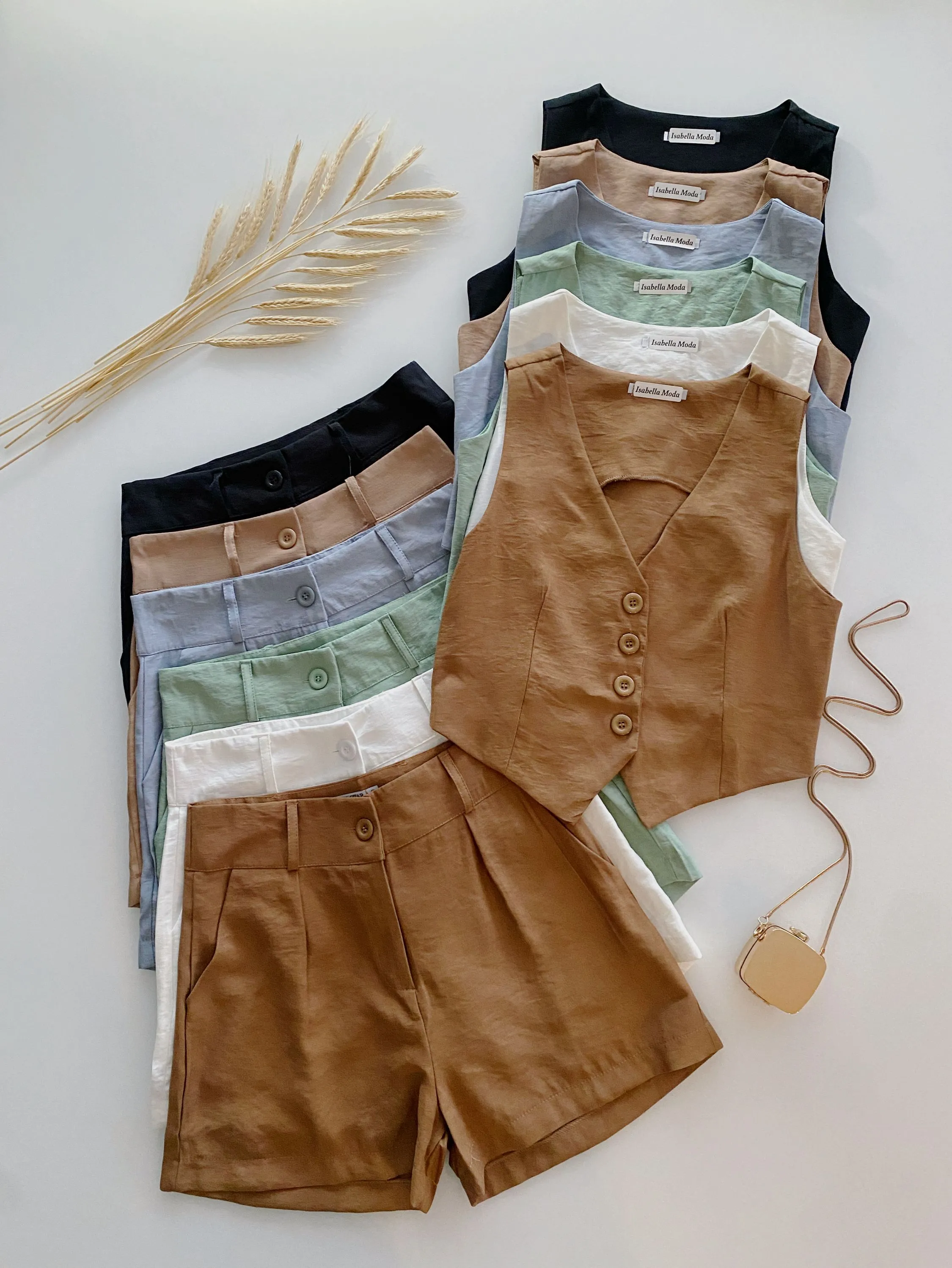 Conjunto marrant (colete +short) Isabella moda