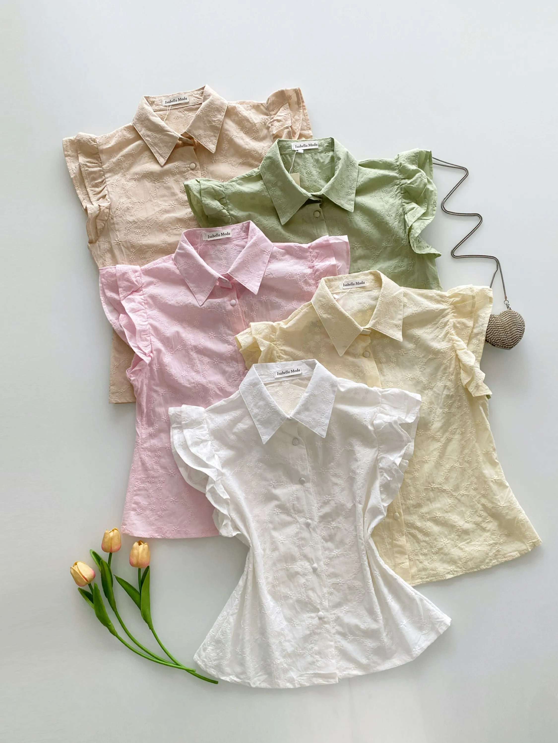 Camisa leise manga curta Isabella moda