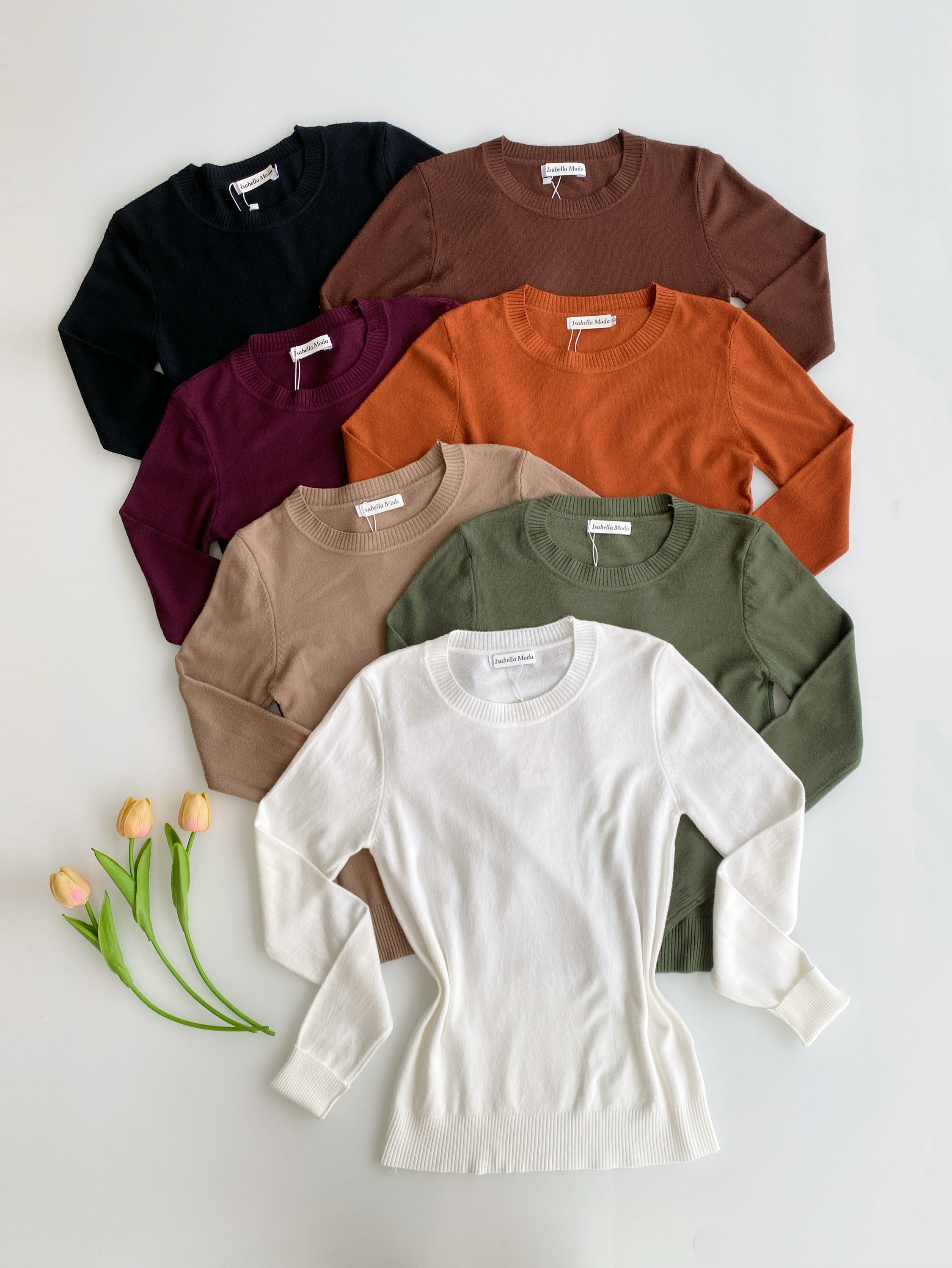 Blusa modal lãzinha gola redonda Isabella moda