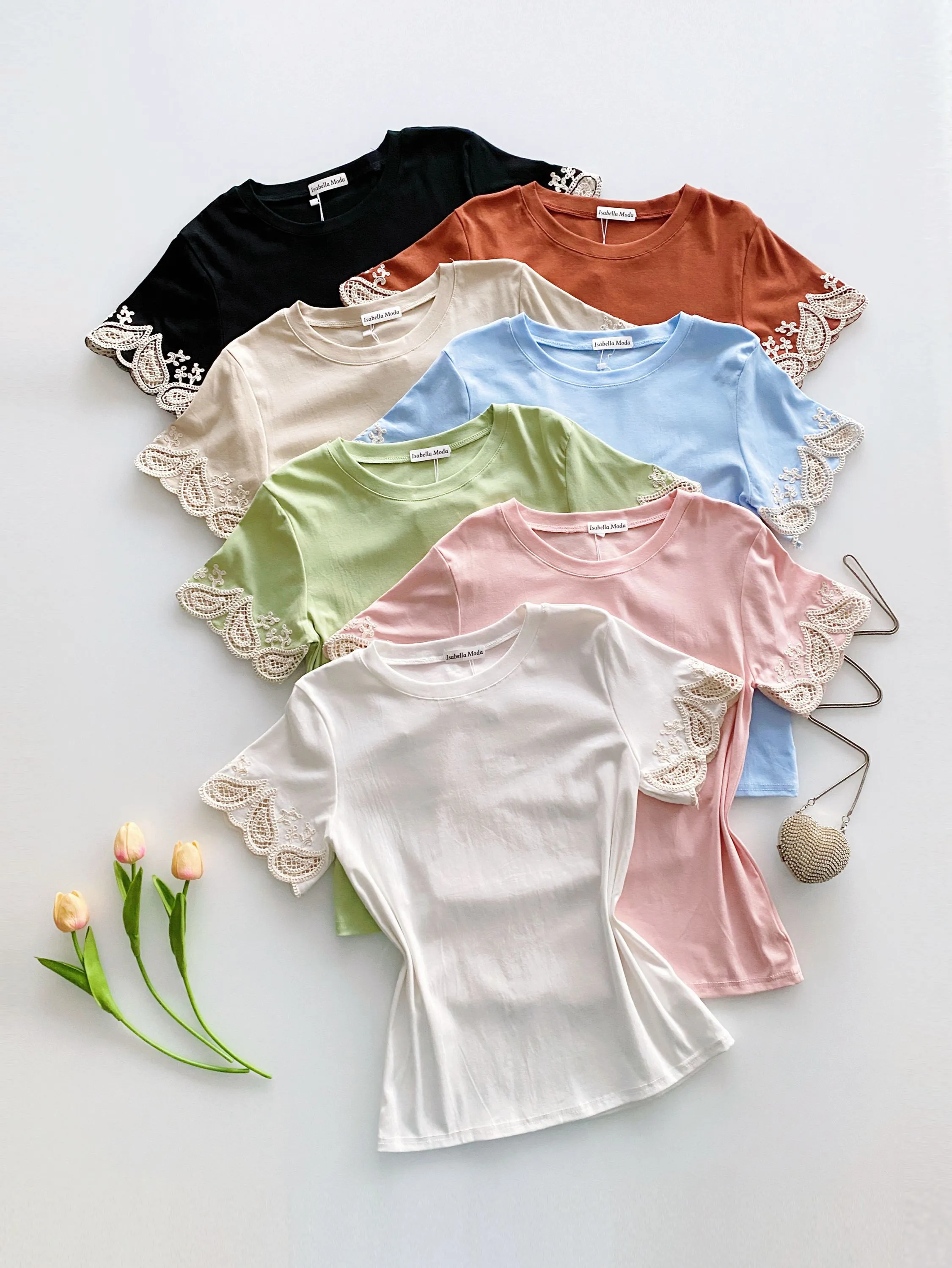 Blusa algodão manga bordado 223# Isabella moda