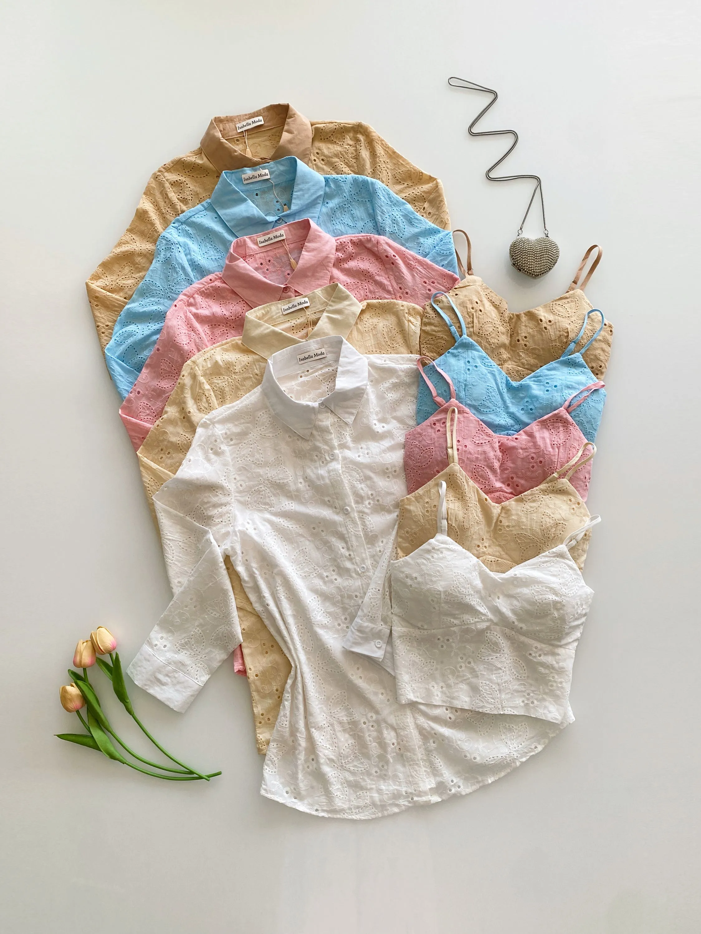 Conjunto leise (camisa longa +top) Isabella moda