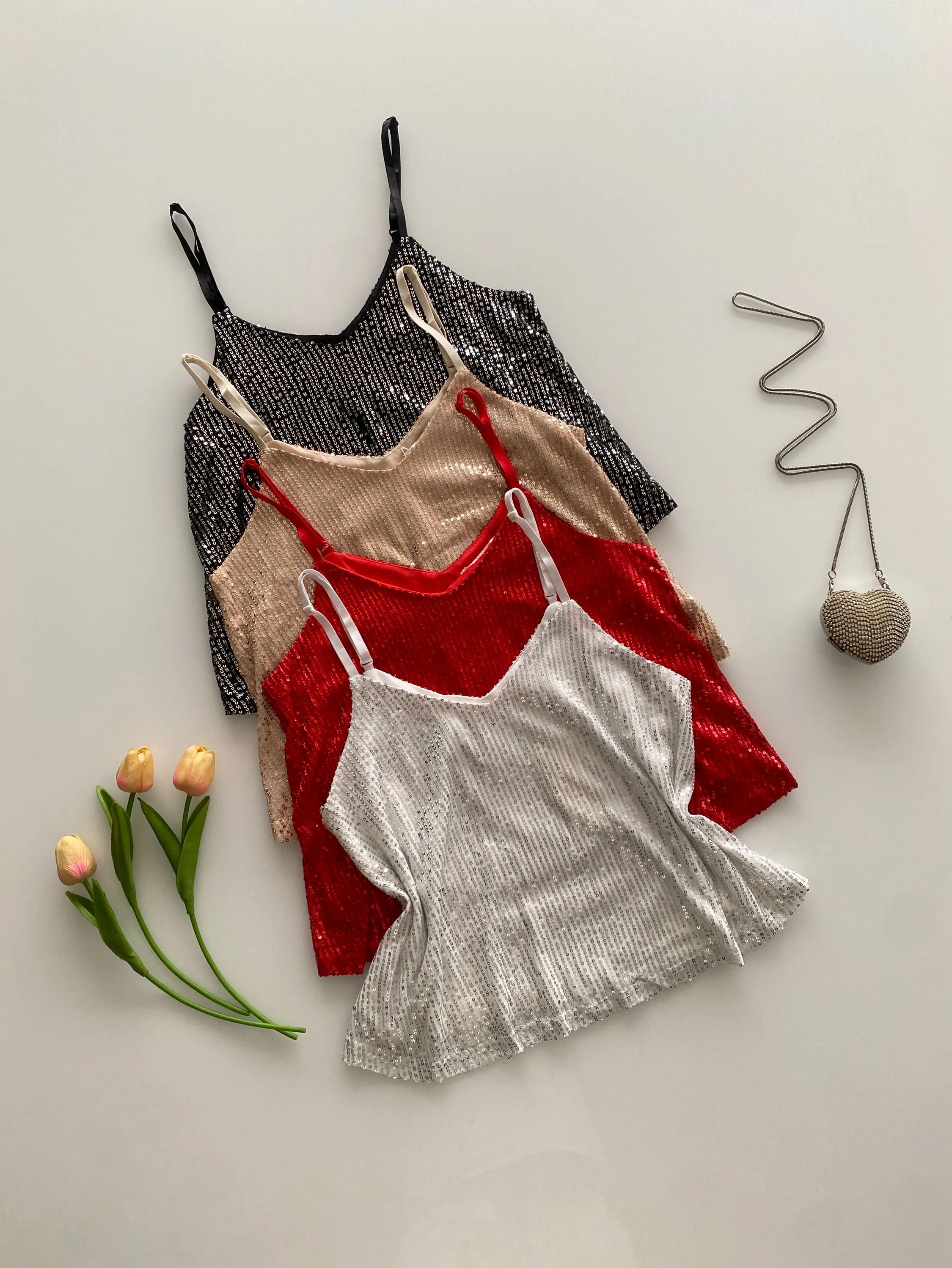 Regata lantejoulas com forro Isabella moda