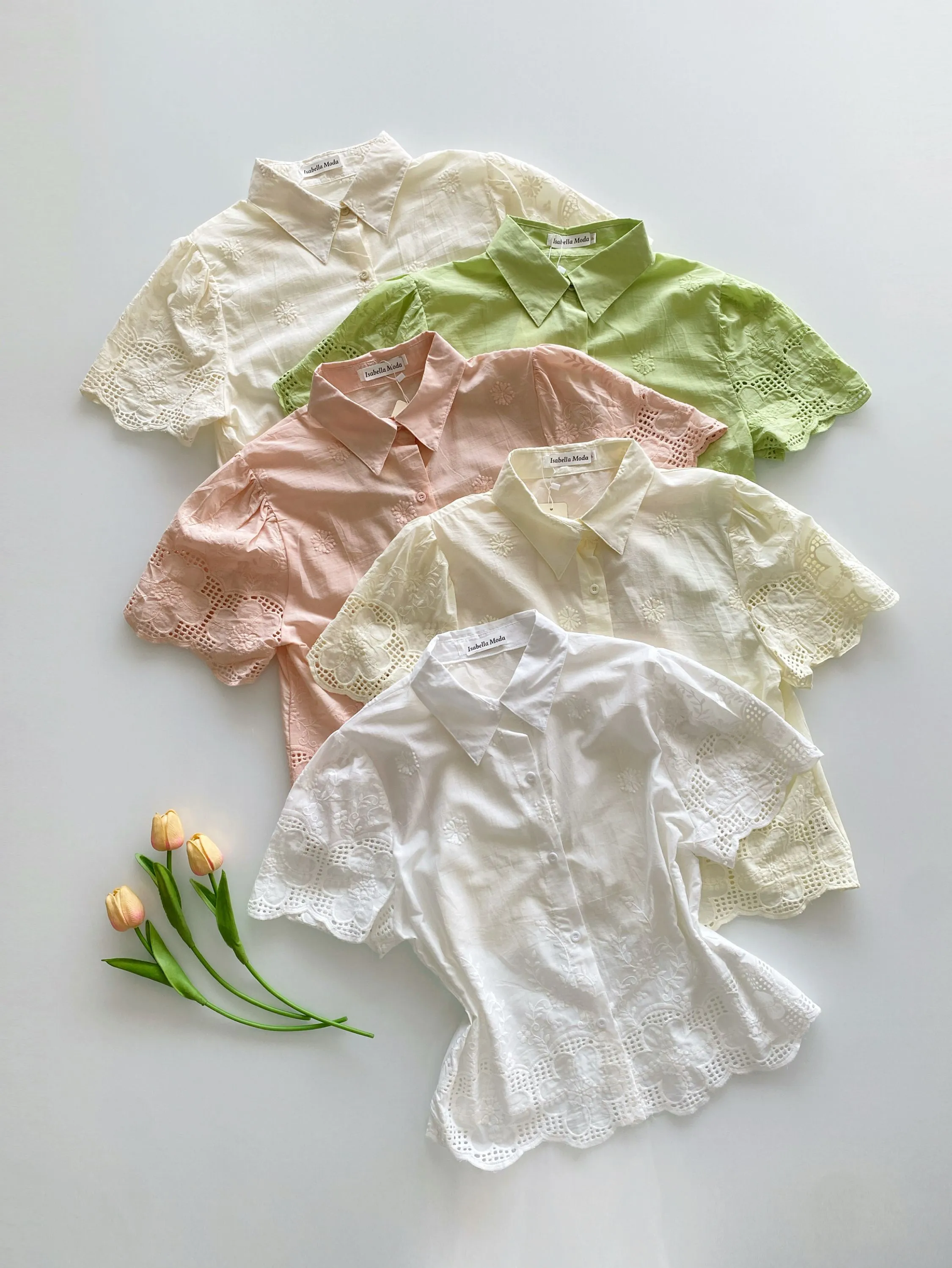 57665# Camisa leise manga curta Isabella moda