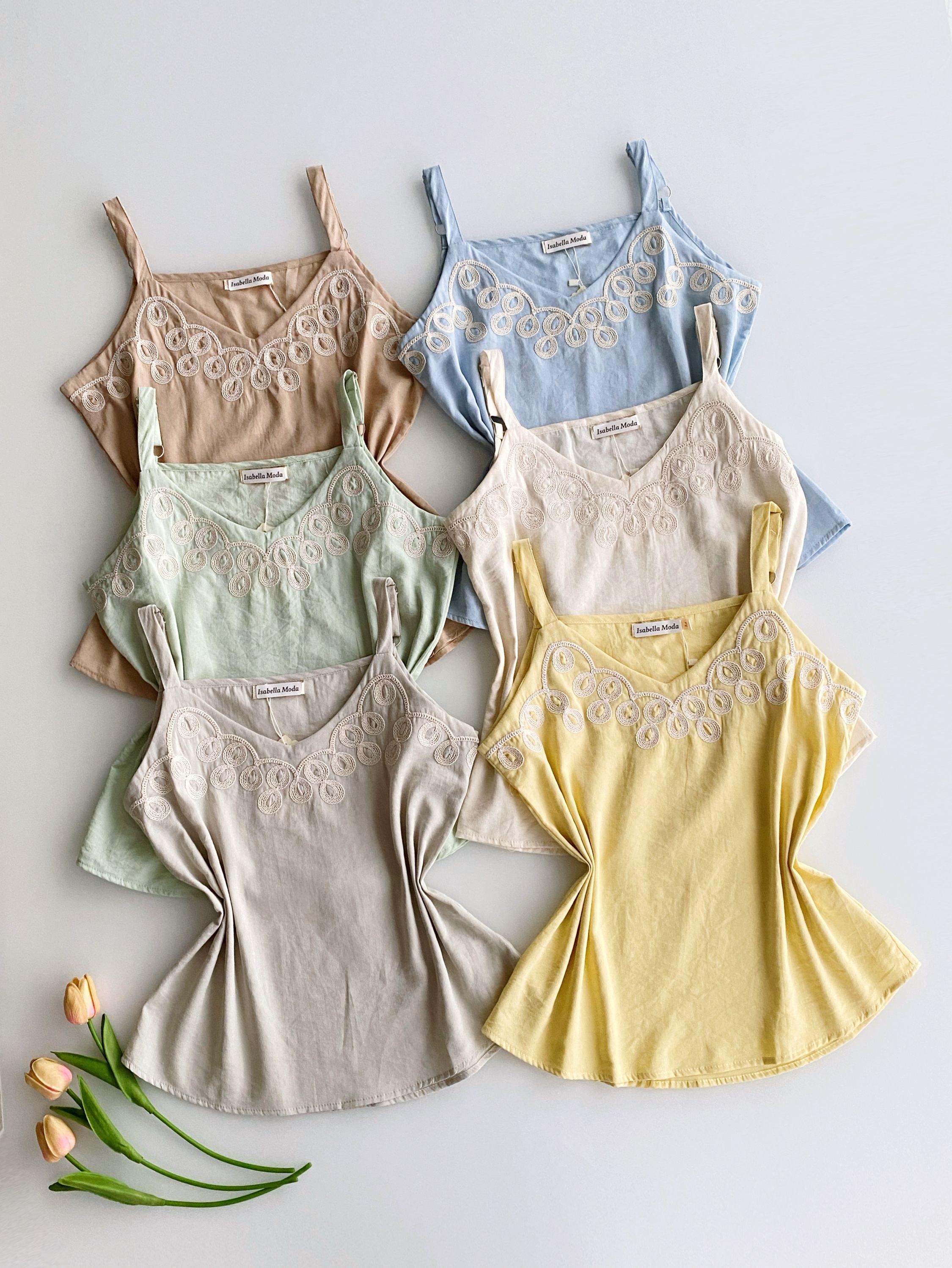 01292# Regata linho com bordado Isabella moda