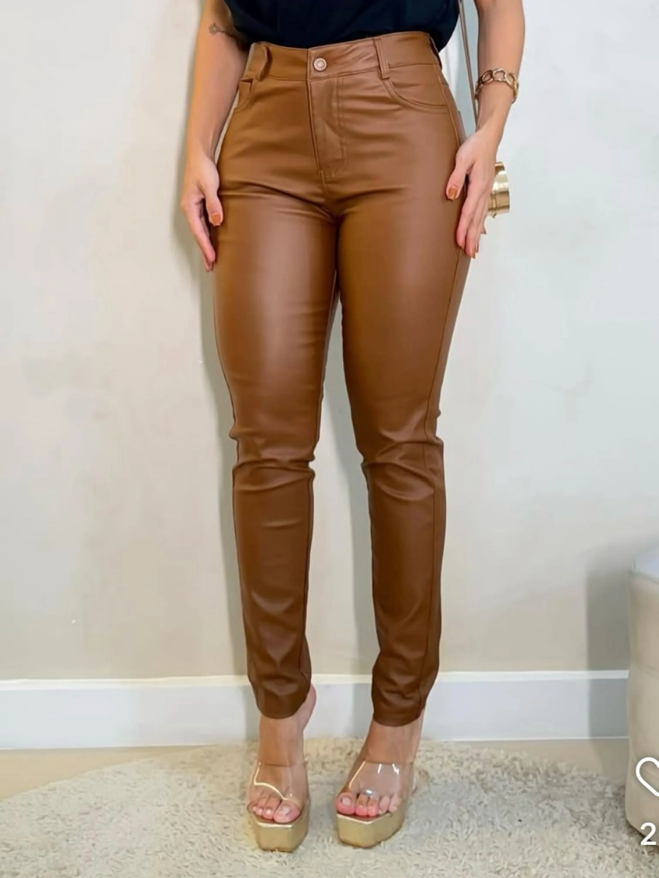Calça resinada elastano sem flanelada Isabella moda