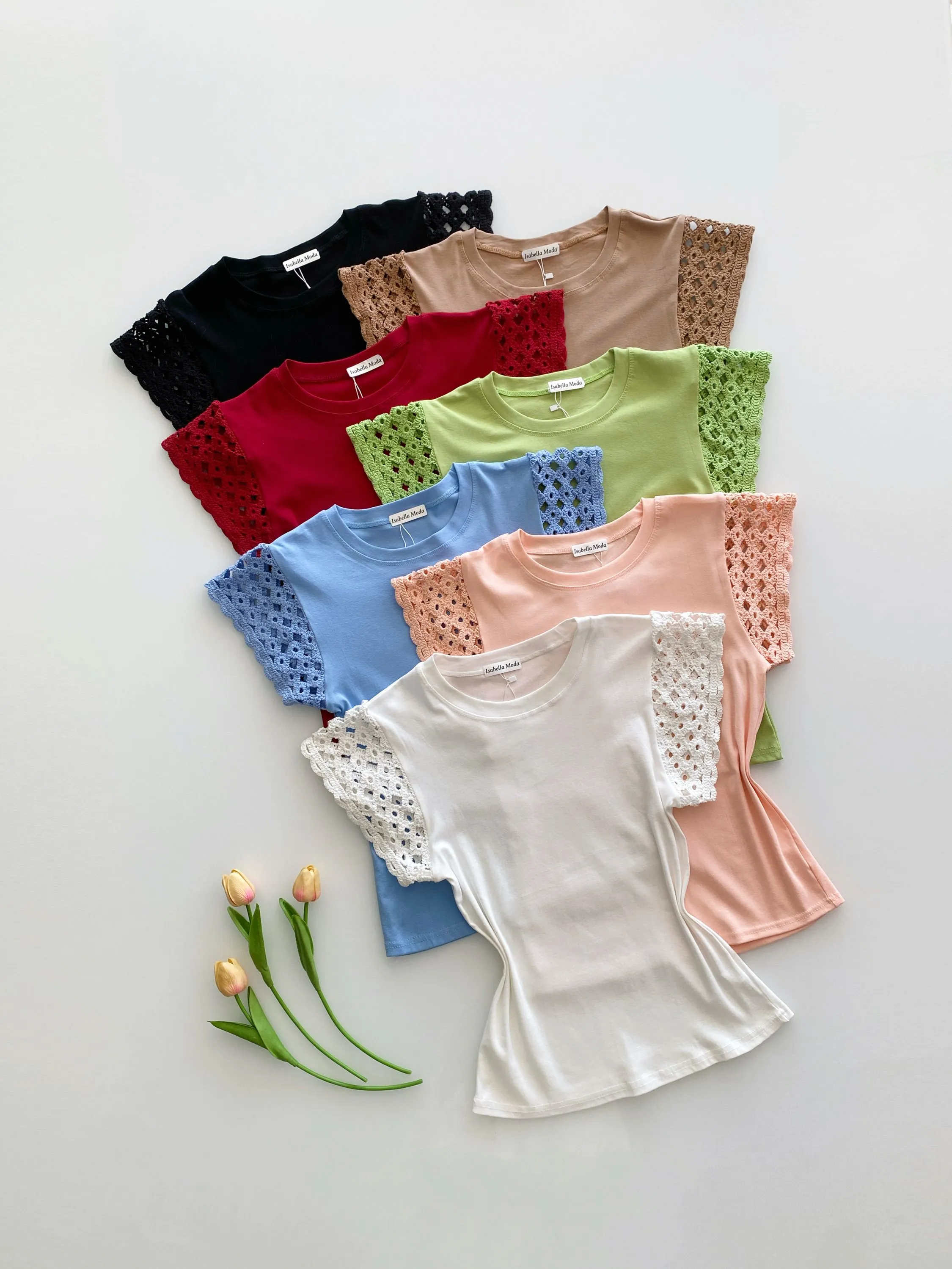 Blusa algodão manga bordado Isabella moda