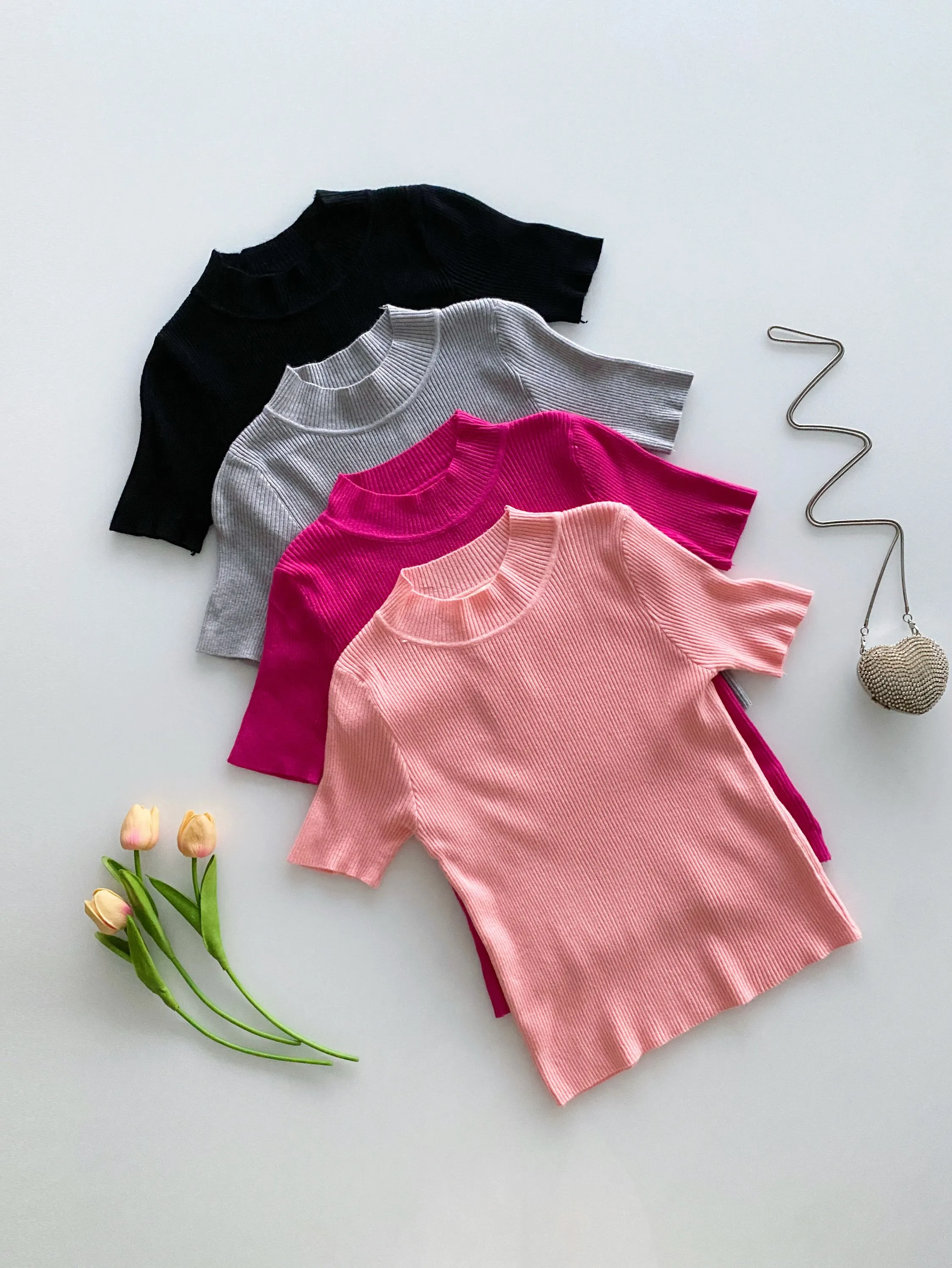Blusa modal lãzinha manga curta Isabella moda