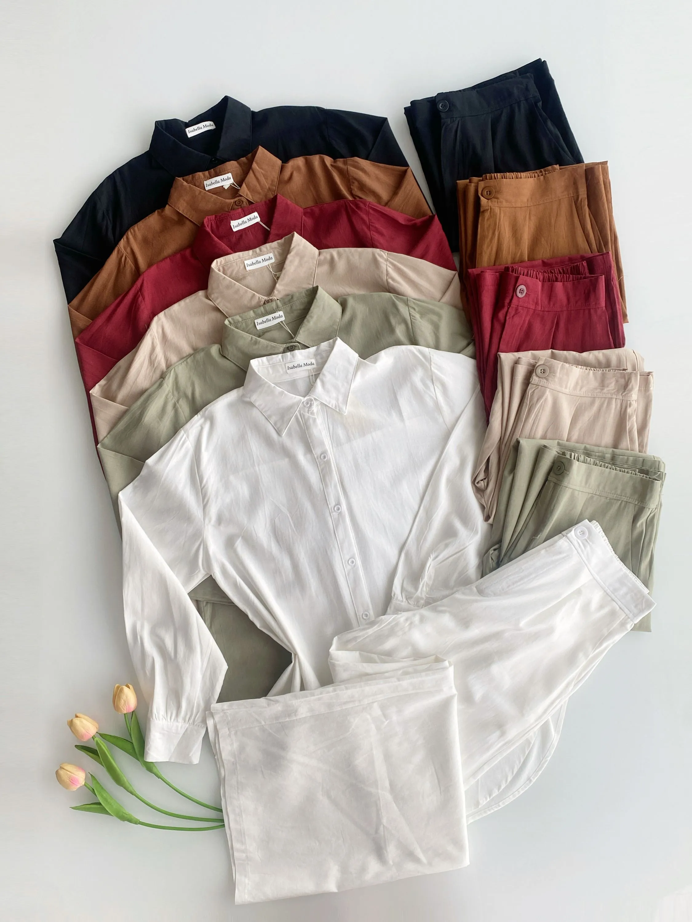 Conjunto linho (camisa longa +calça pantalona)