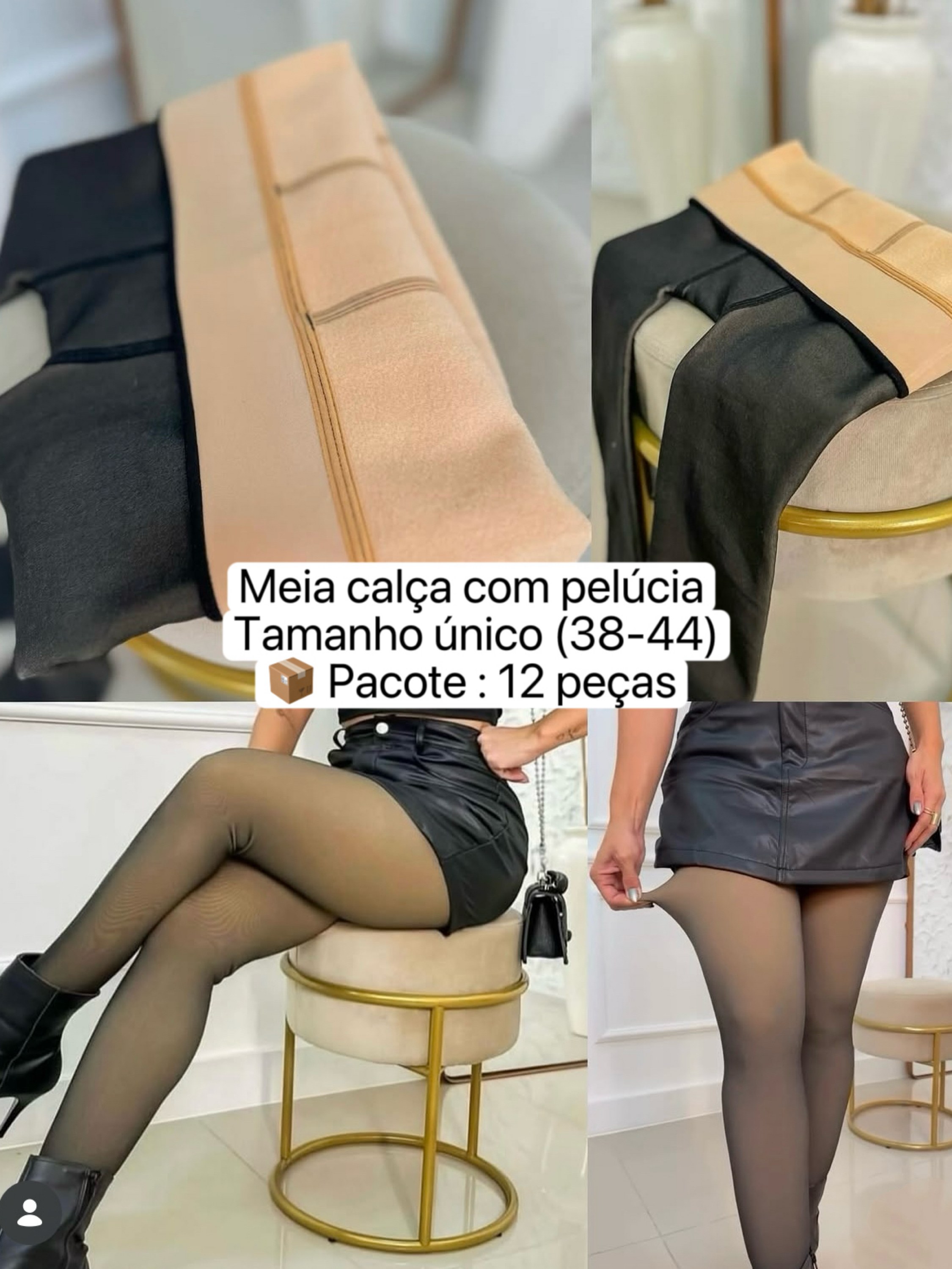 Meia calça com pelúcia grosso(pacote 12 peças ) Isabella