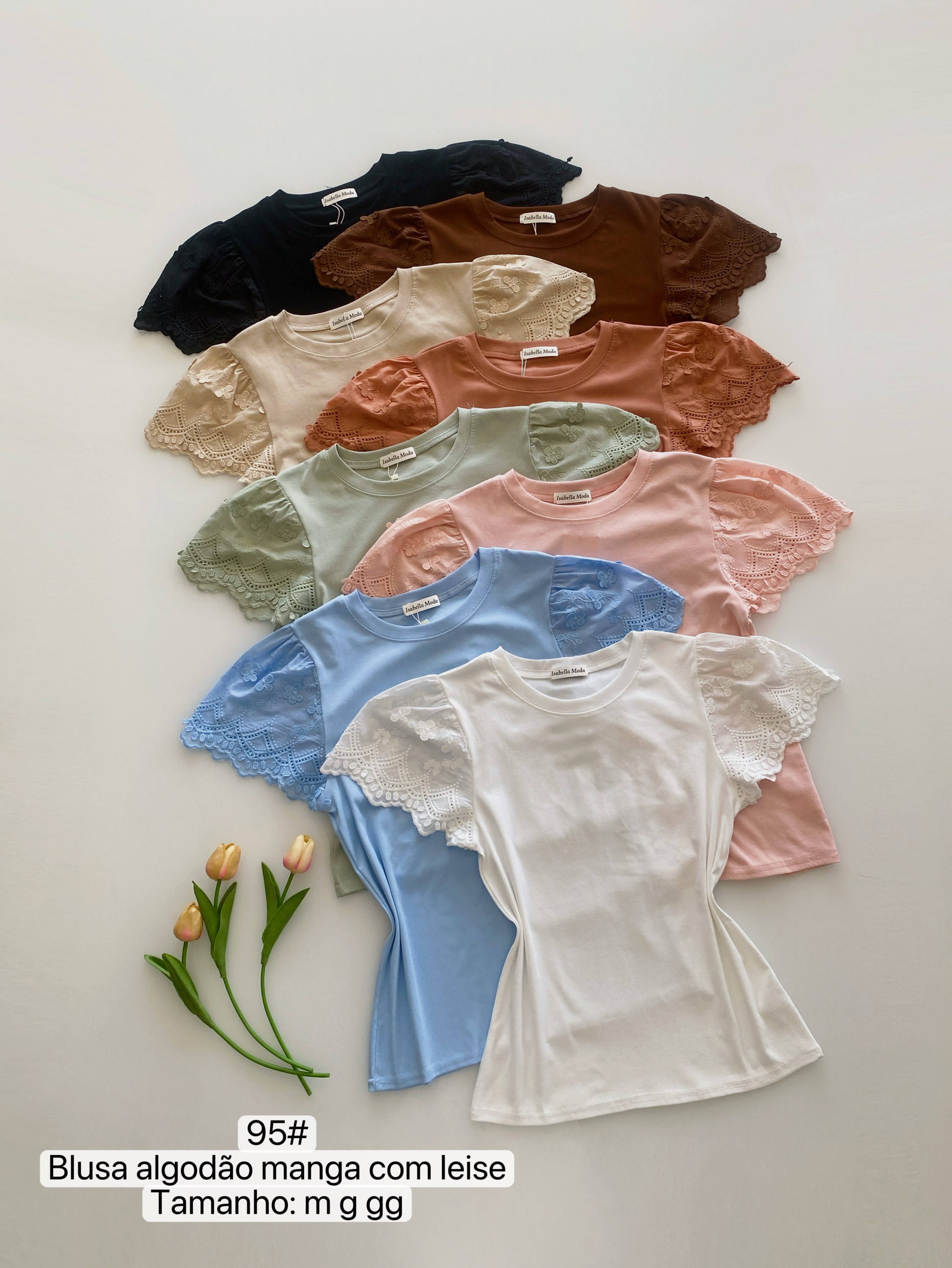 95# Blusa algodão manga leise Isabella moda