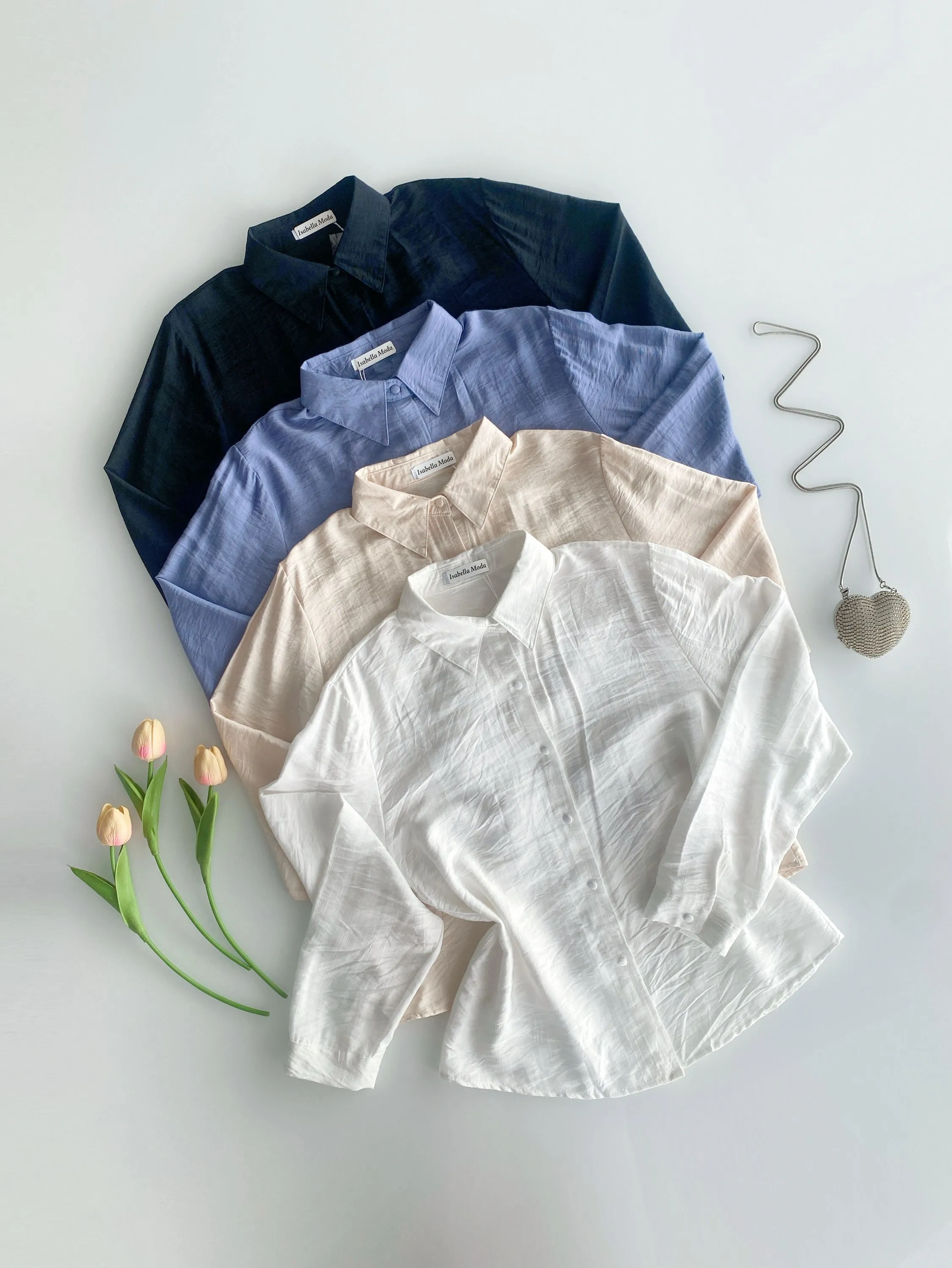 Camisa cetim Isabella moda