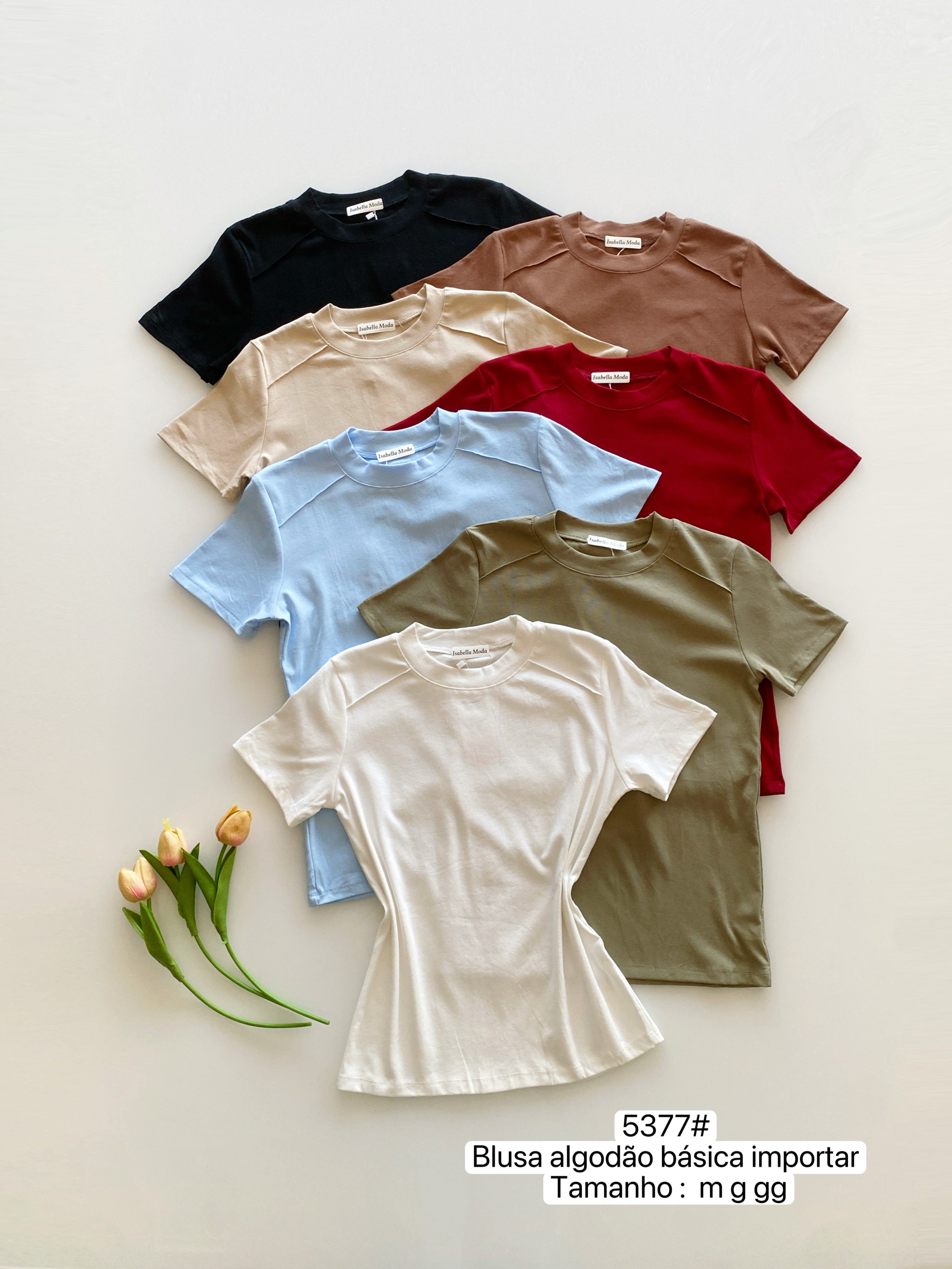 5377# Blusa algodão básica Isabella moda