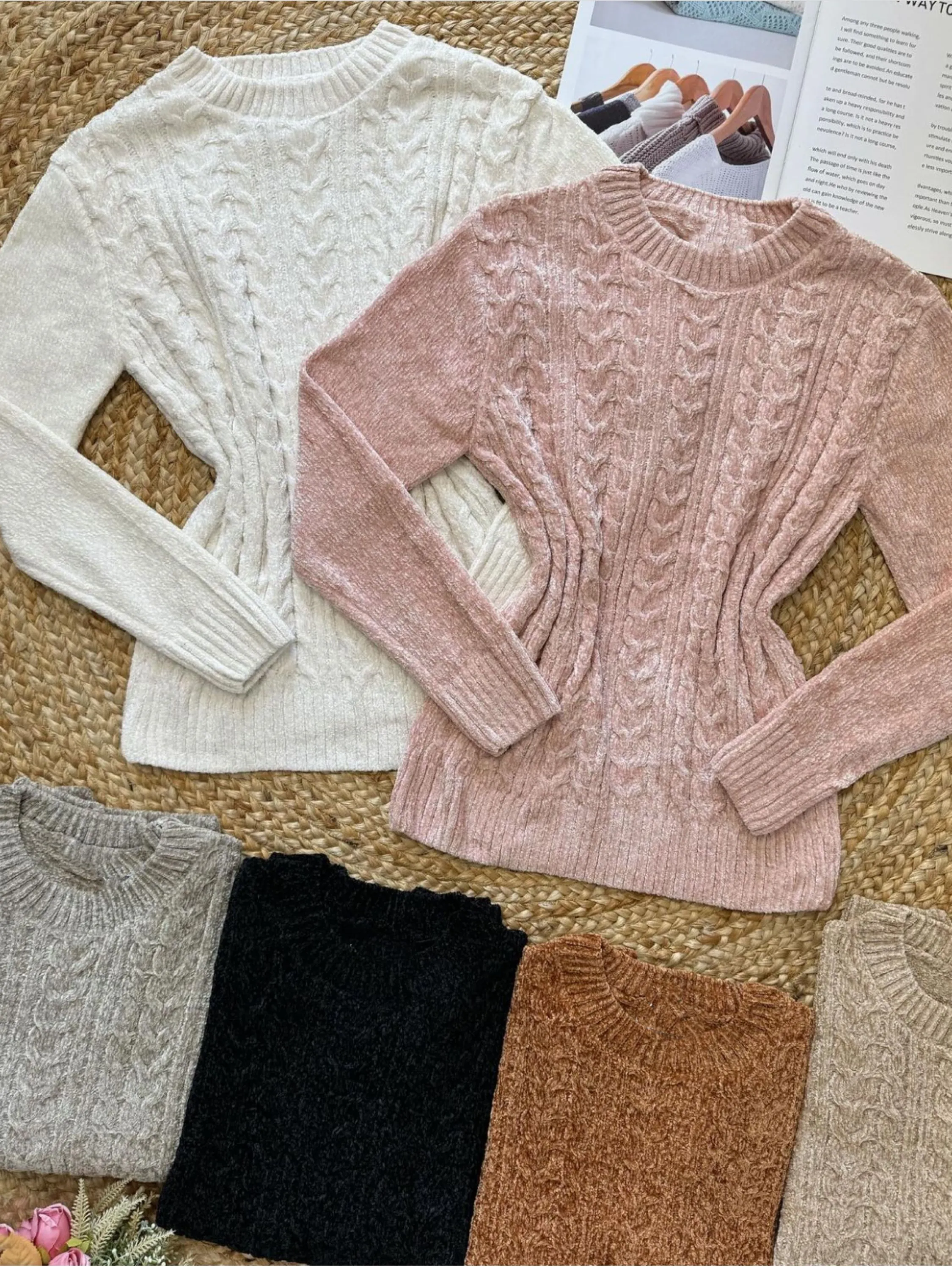 Blusa tricô chenille grosso inverno Isabella moda