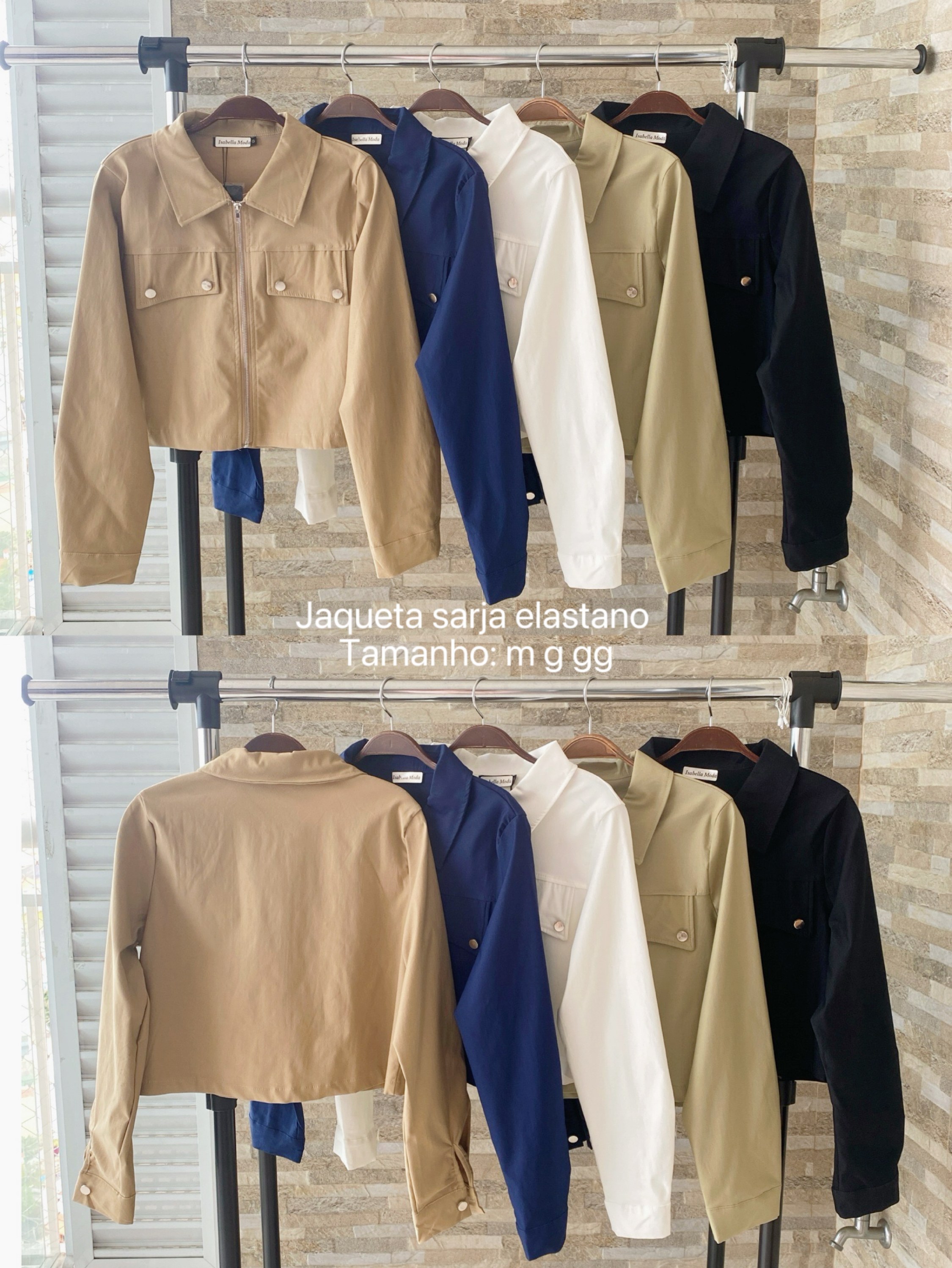 M073# Jaqueta sarja elastano Isabella moda