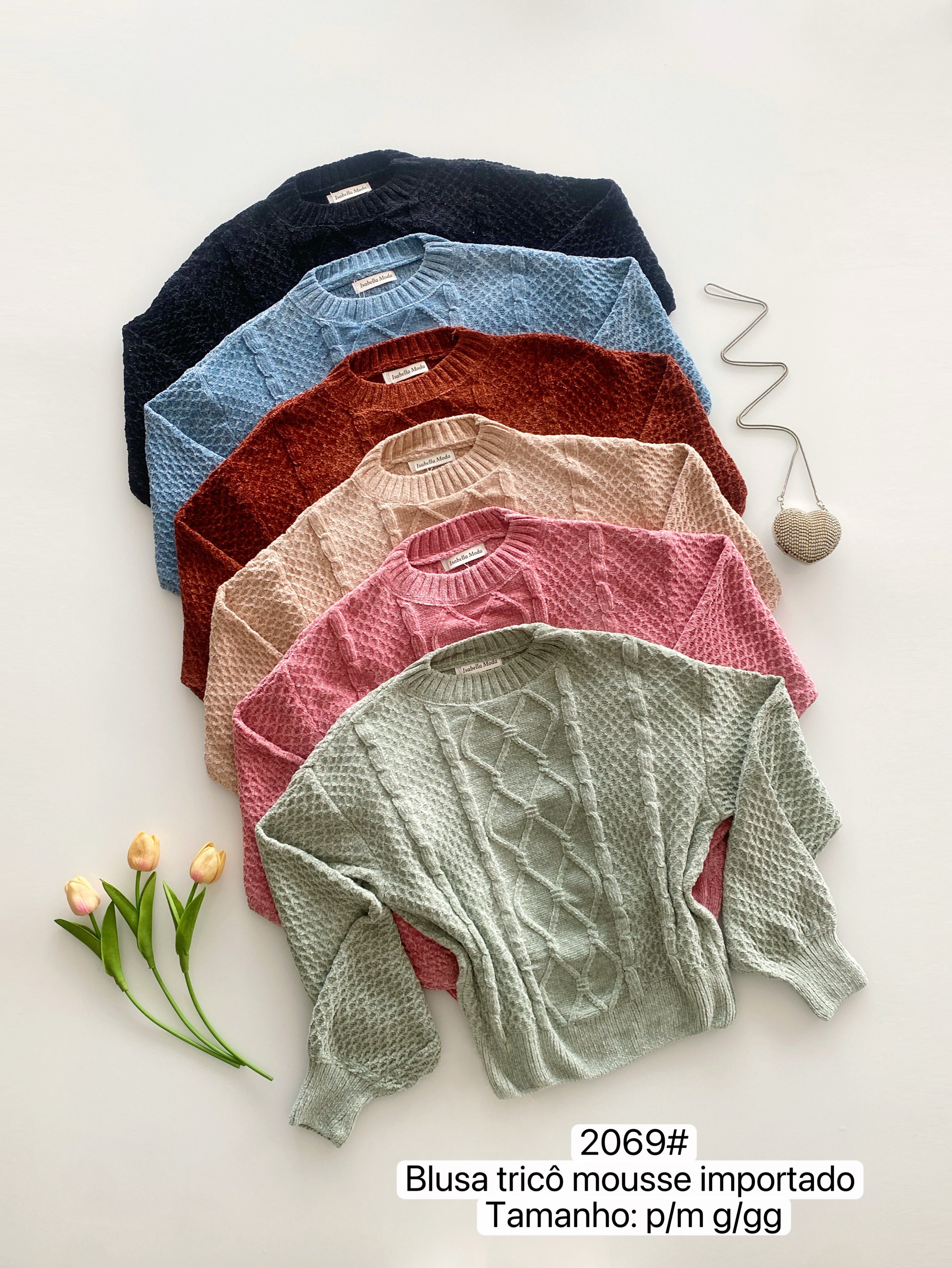 2069# Blusa tricô mousse importar Isabella moda