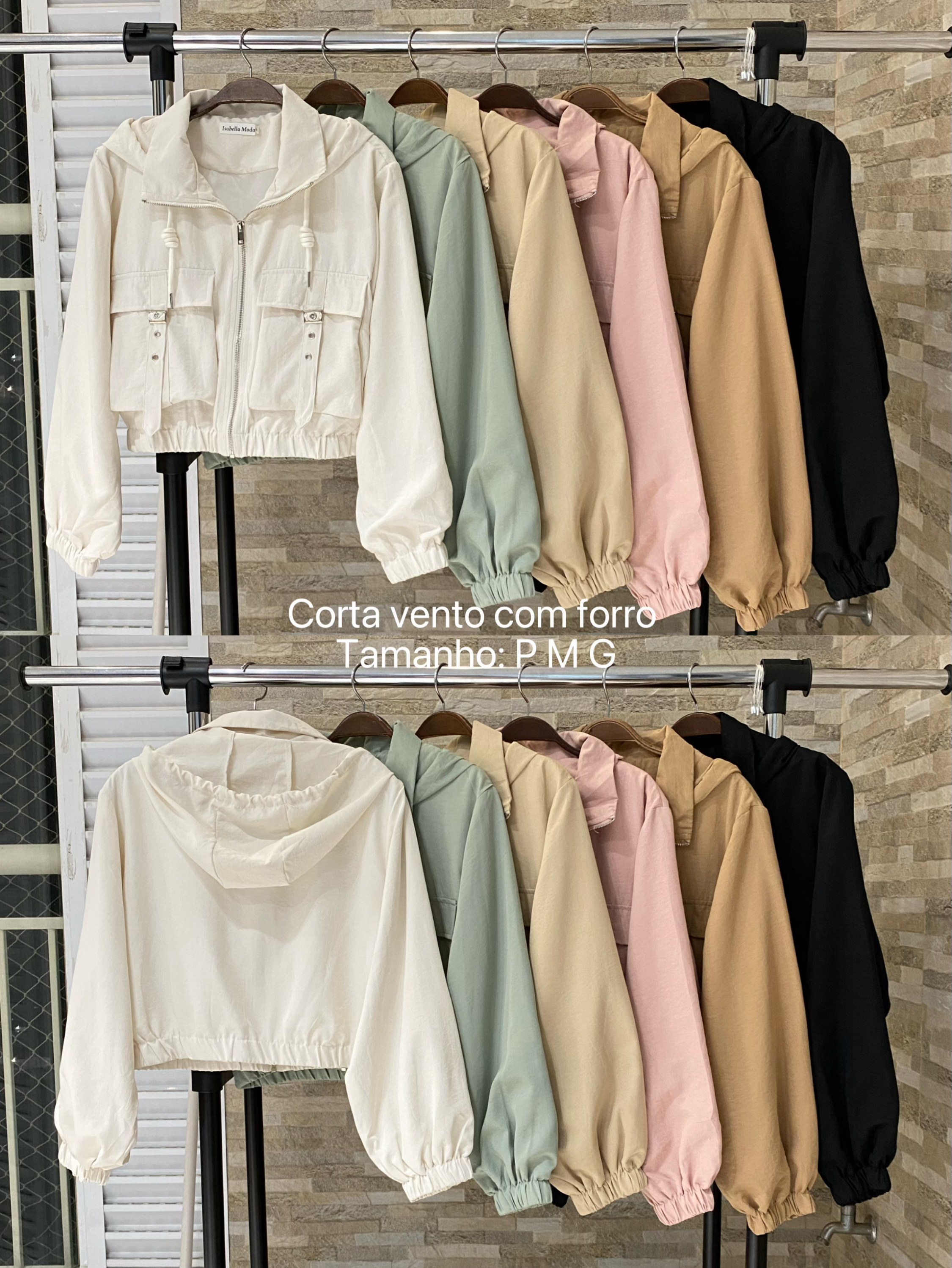 Corta vento com forro Isabella moda