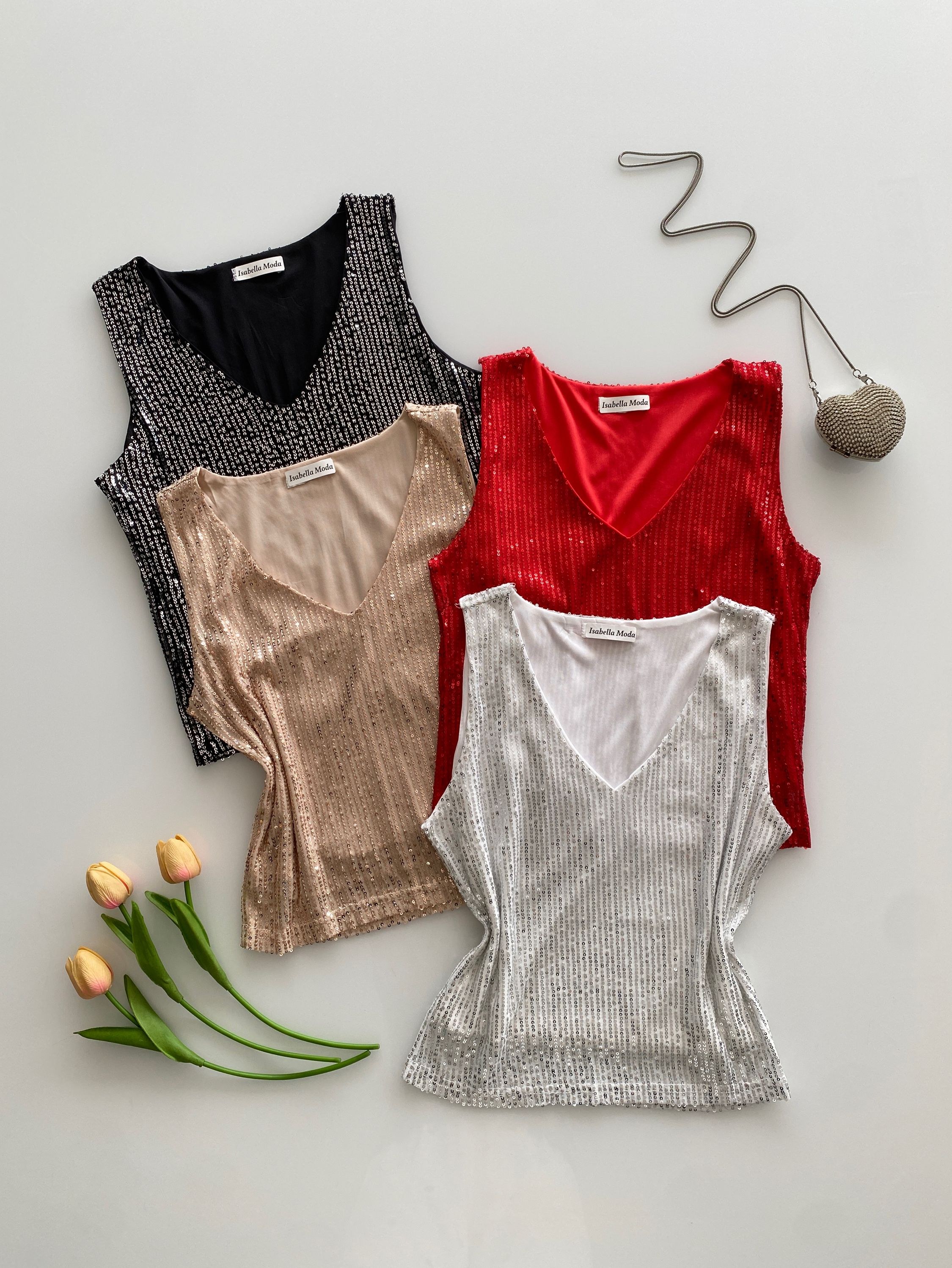 2502# Regata lantejoulas com forro Isabella moda