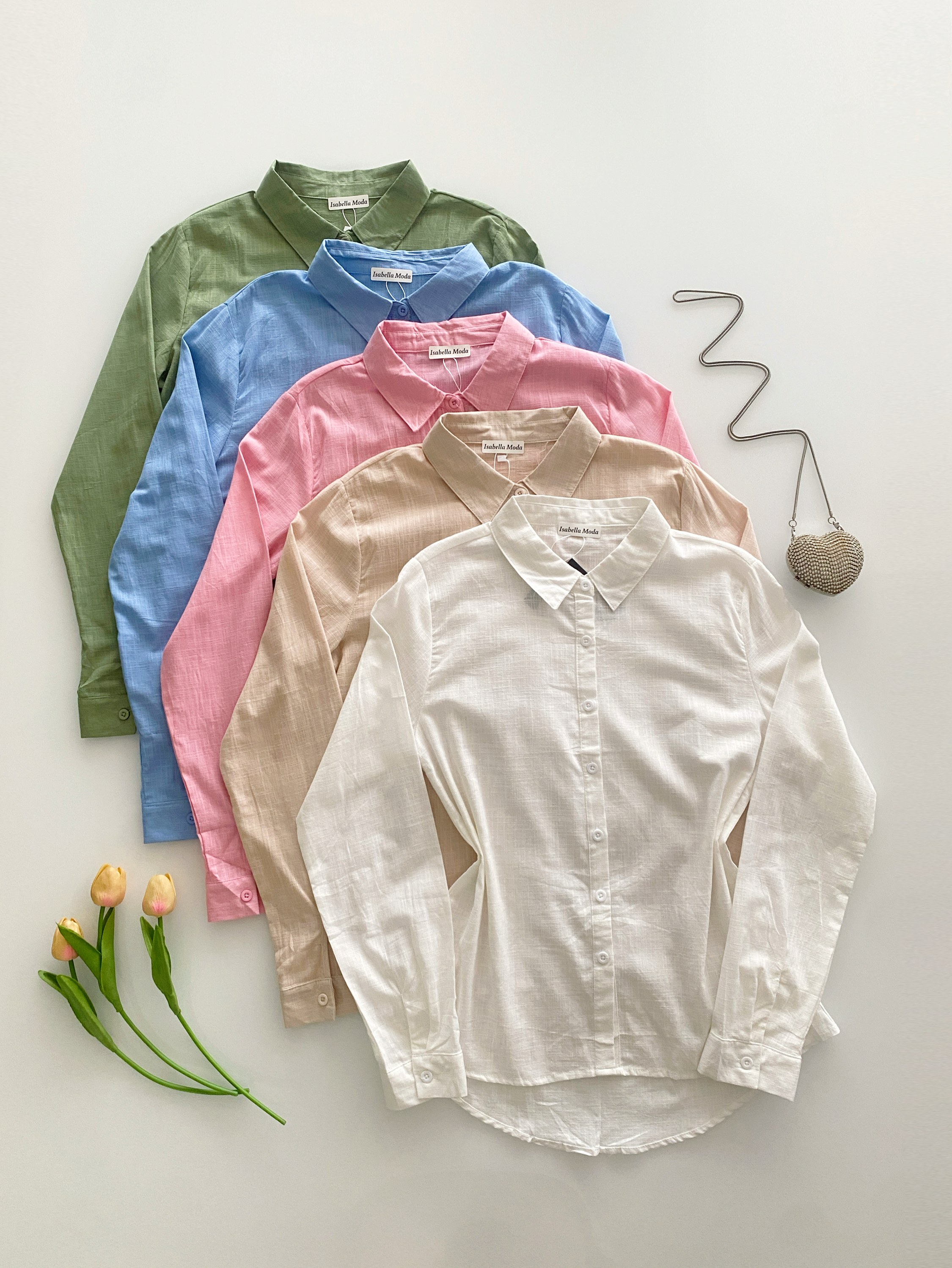 0839# Camisa linho Isabella moda