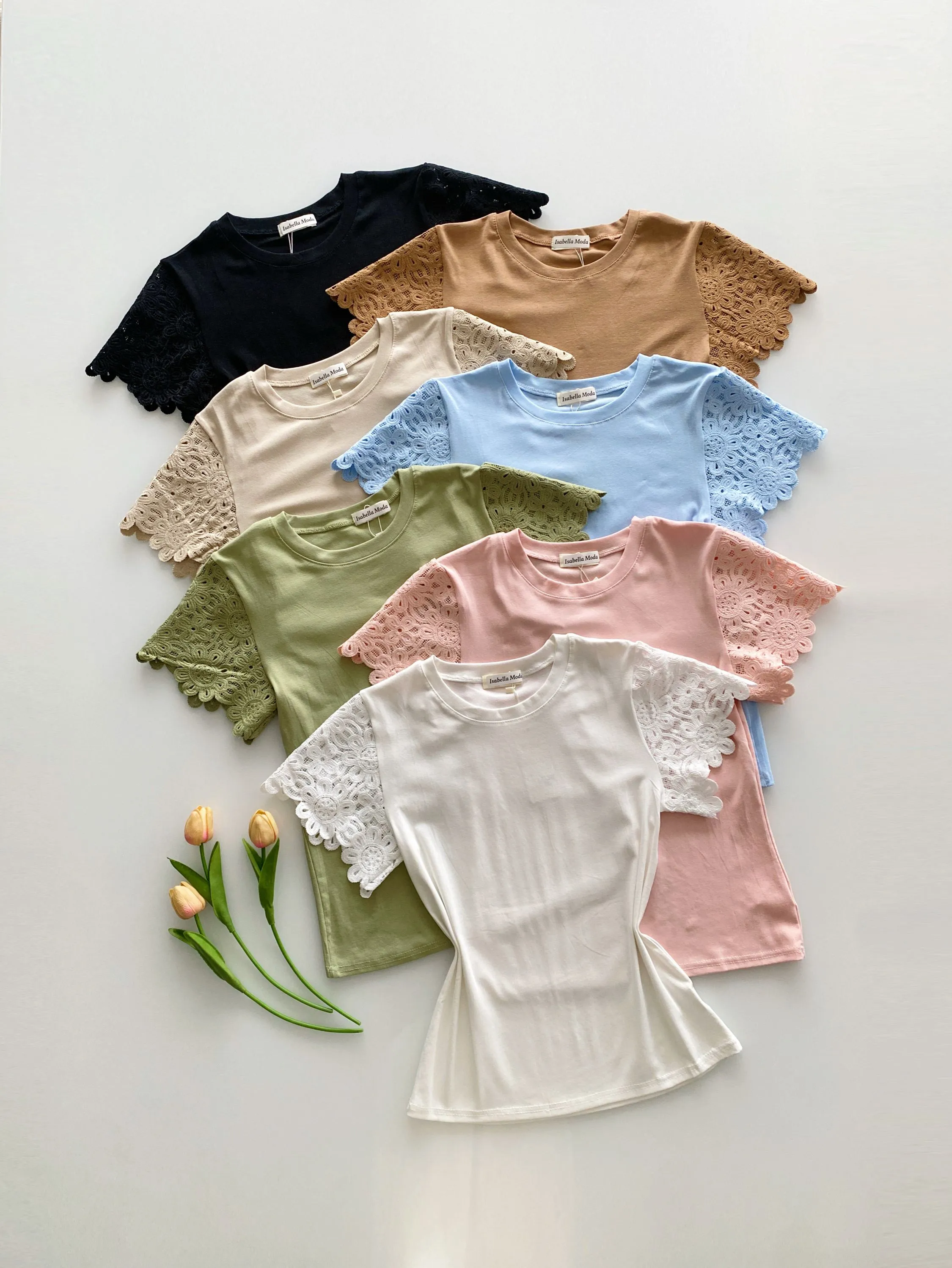 Blusa algodão manga bordado Isabella moda