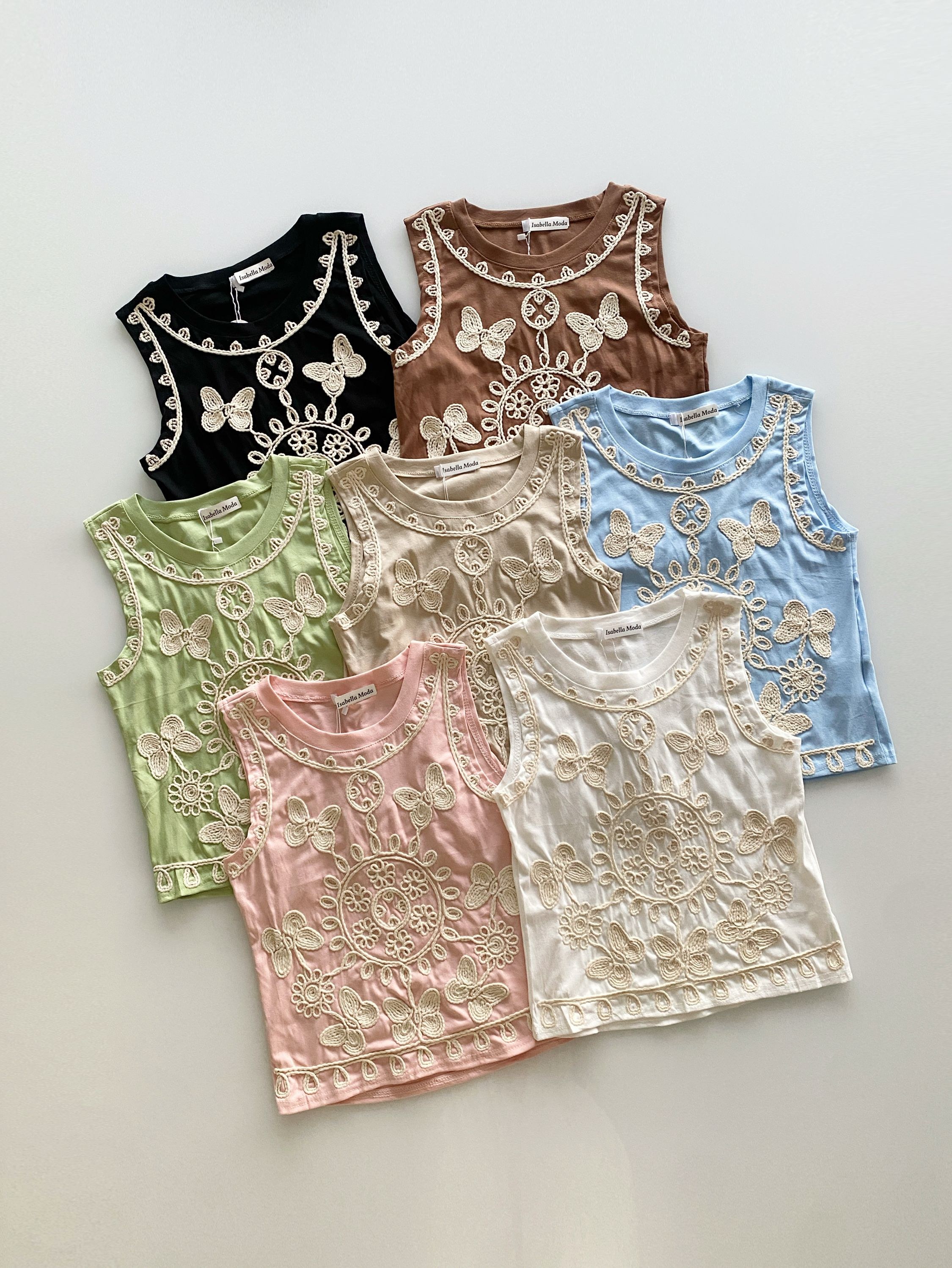 Regata algodão com bordado 83263# Isabella moda