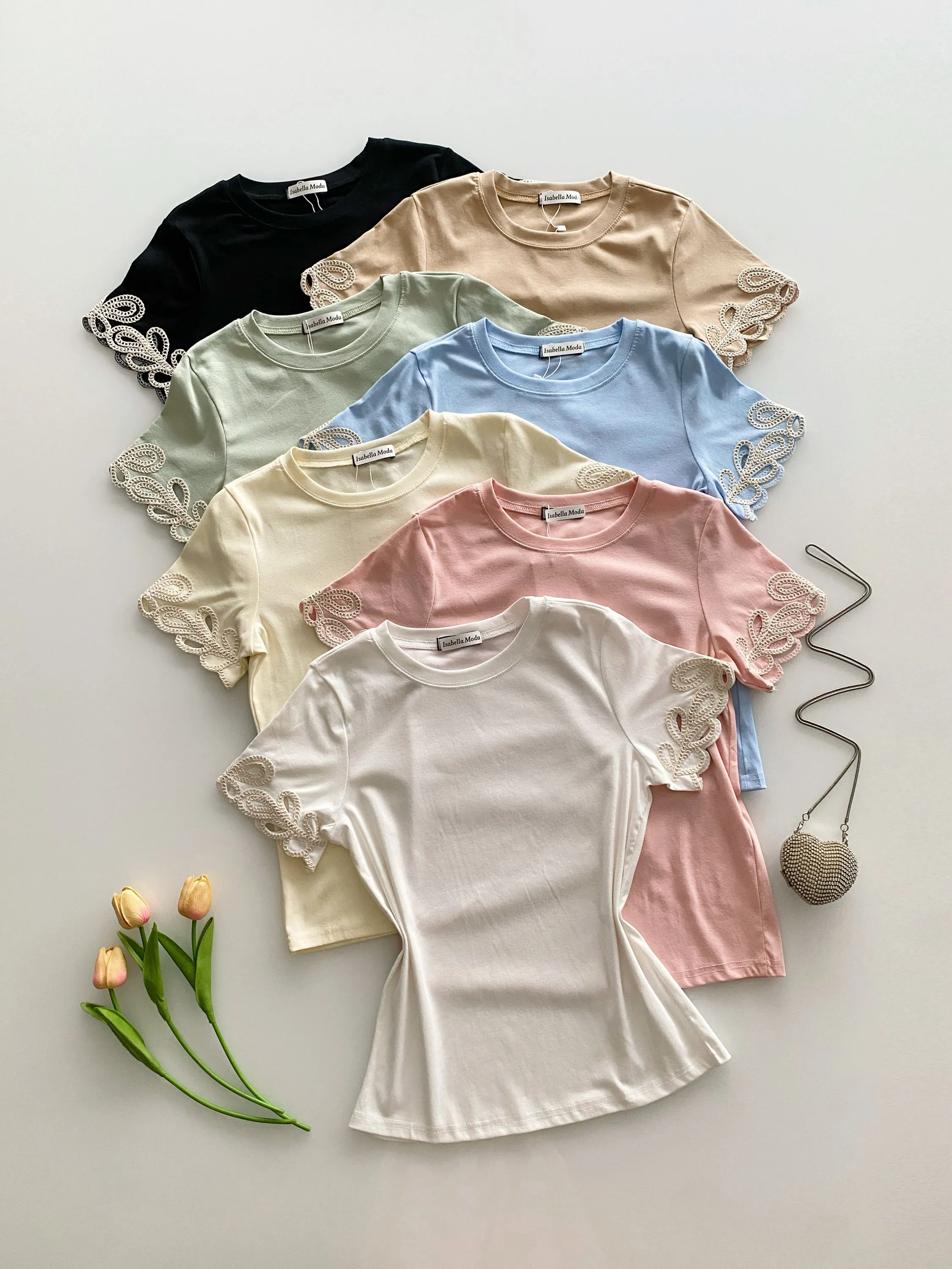 Blusa algodão manga bordado 2522# Isabella moda