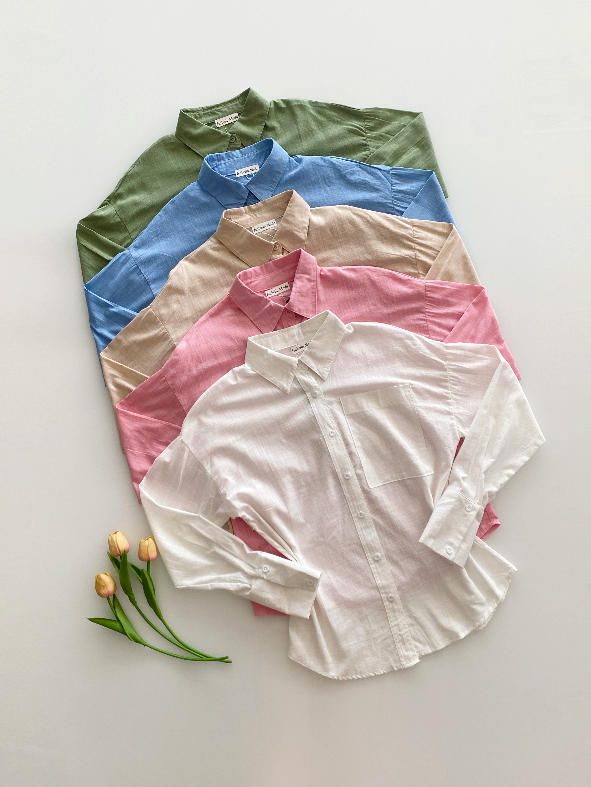 0837# Camisa linho Isabella moda