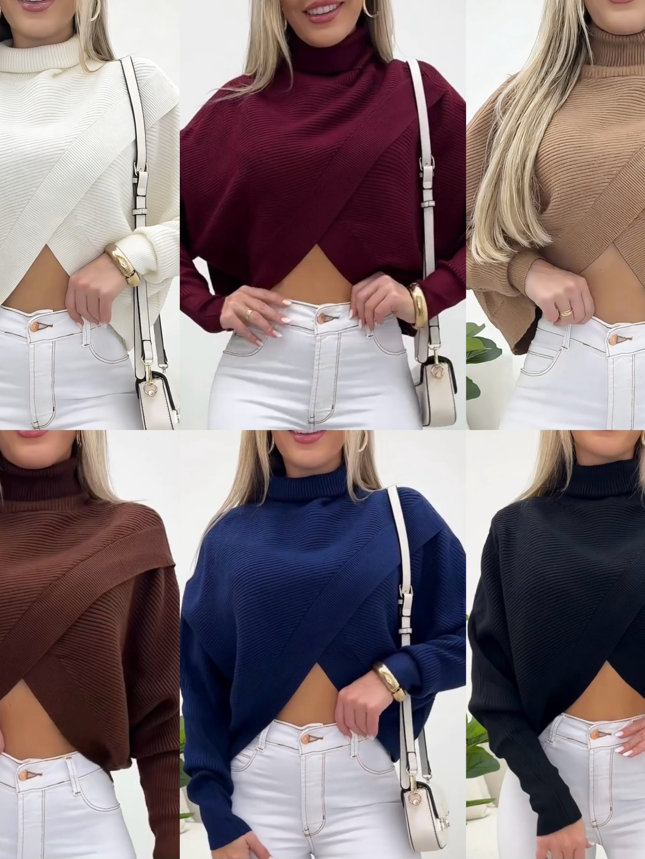 Blusa modal lãzinha gola alta Isabella moda