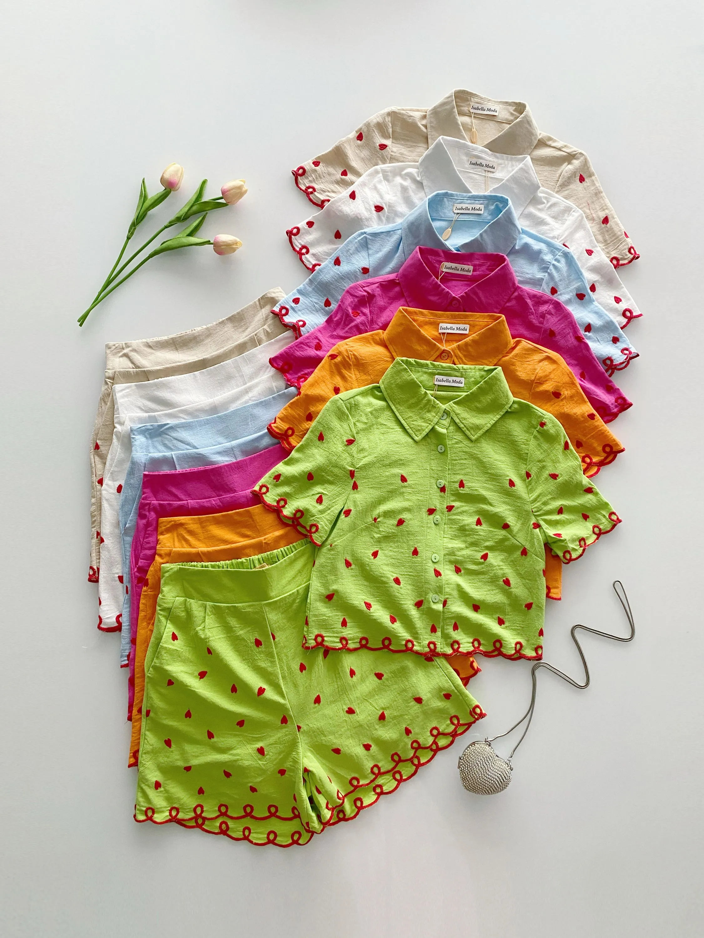 Conjunto de linho (camisa+short) Isabella moda