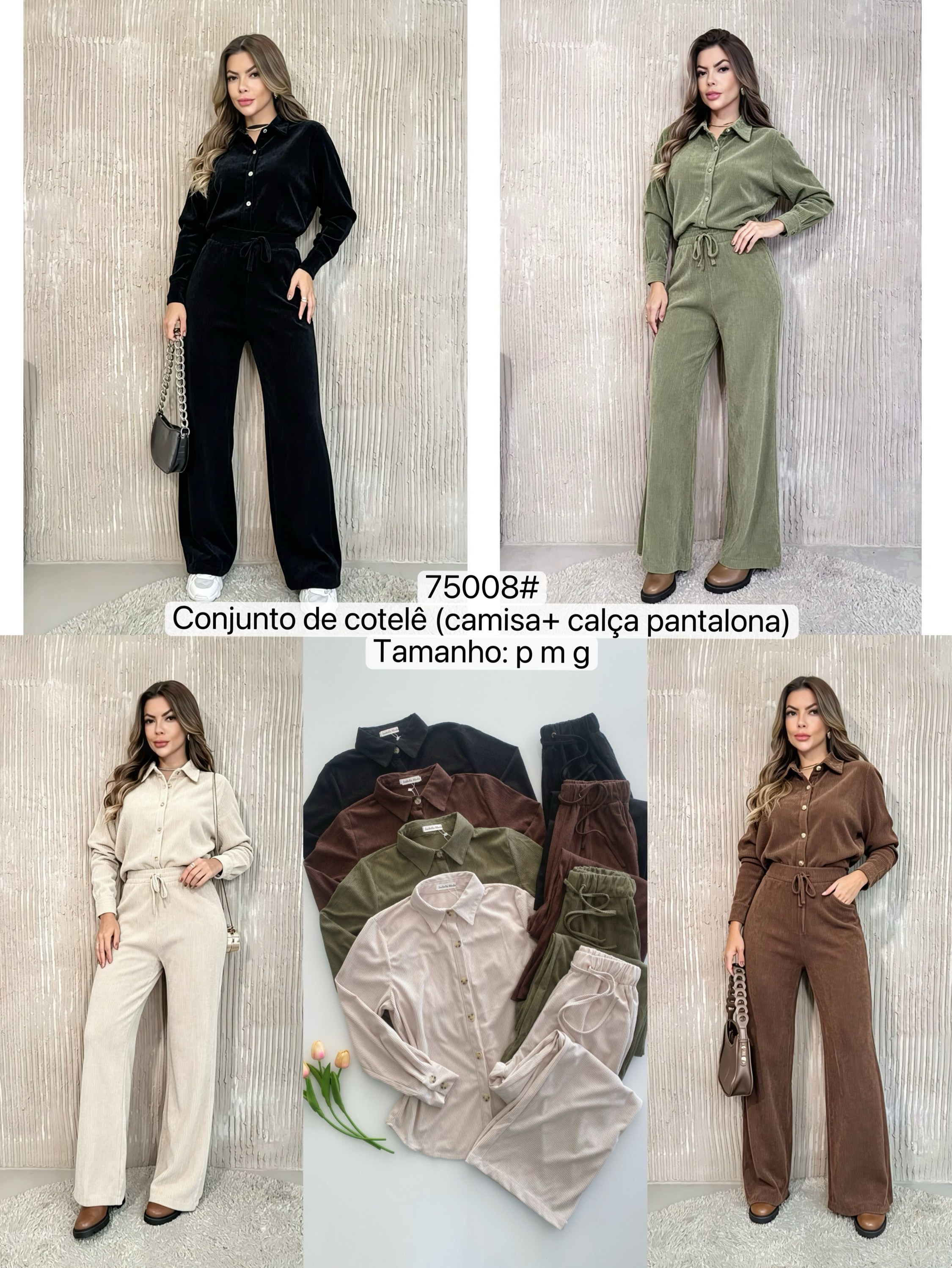 75008# Conjunto de cotelê Isabella moda