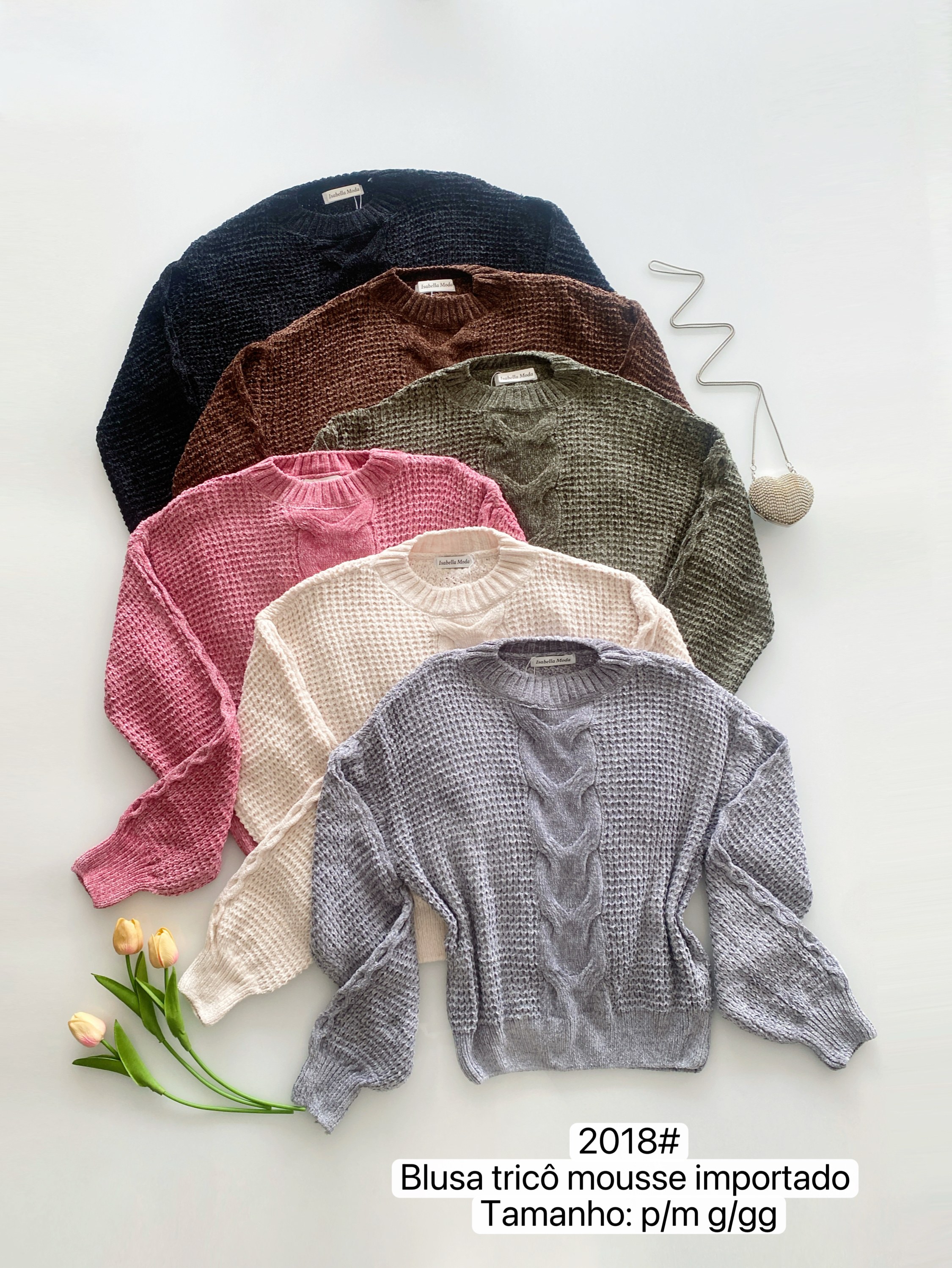2018# Blusa tricô mousse importado