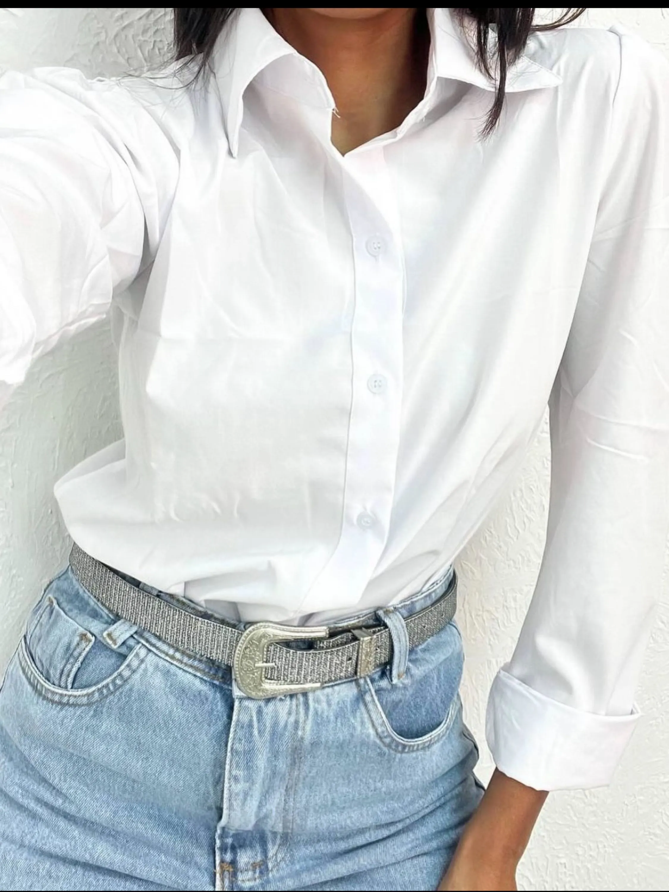Camisa botão manga longa