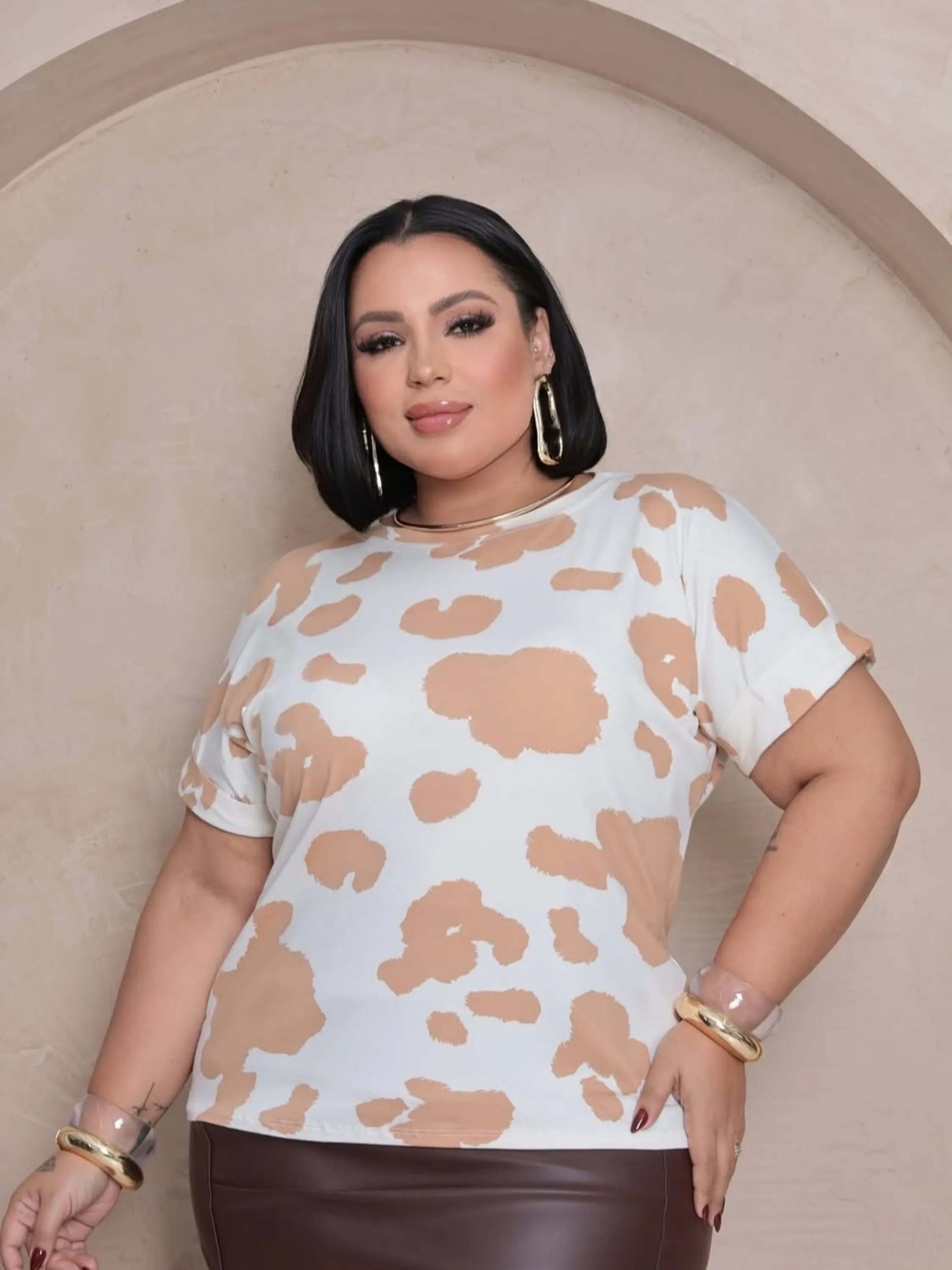 Blusa Plus Size Estampa Vaquinha