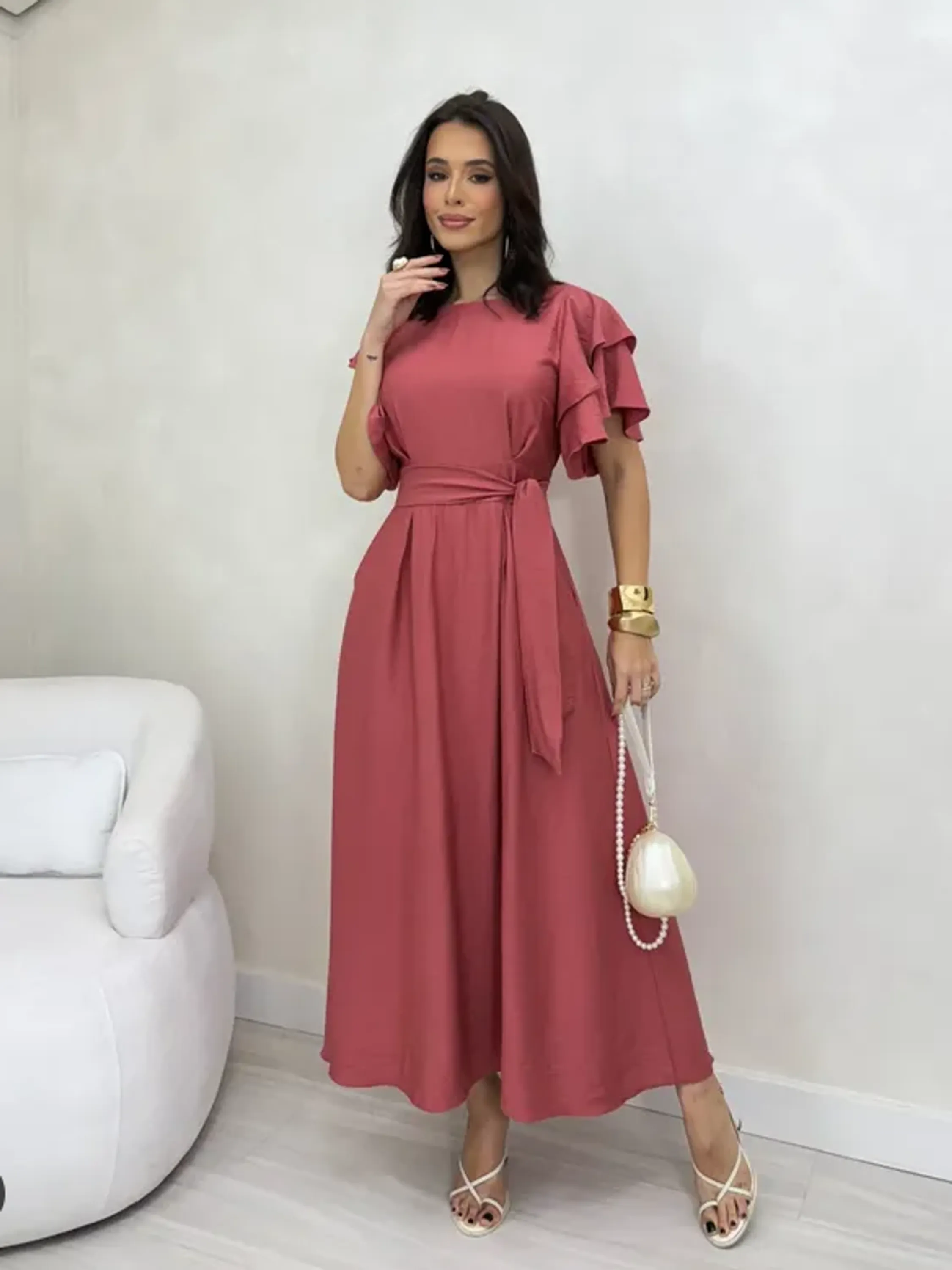 Vestido 3 mangas