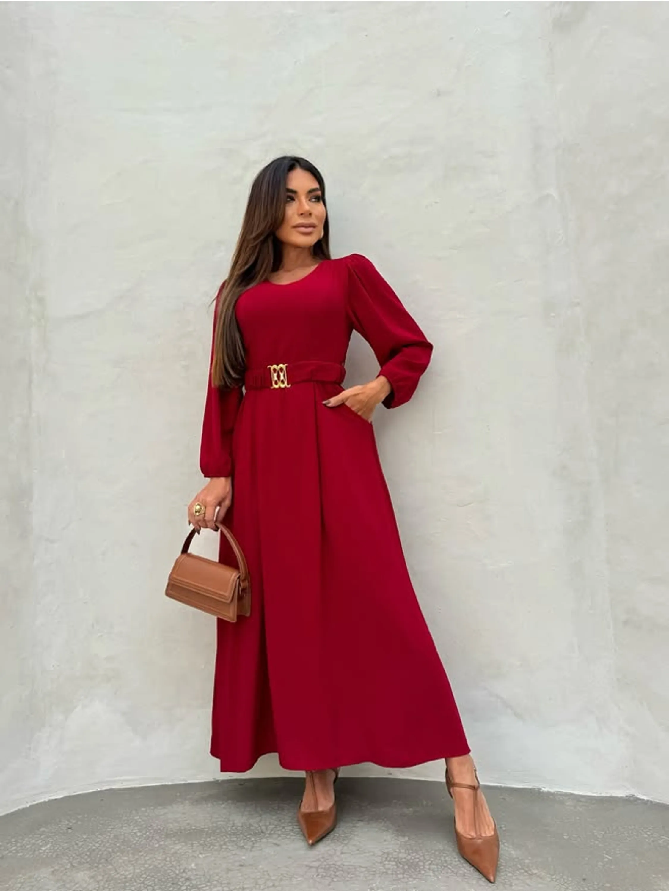 Vestido com cinto