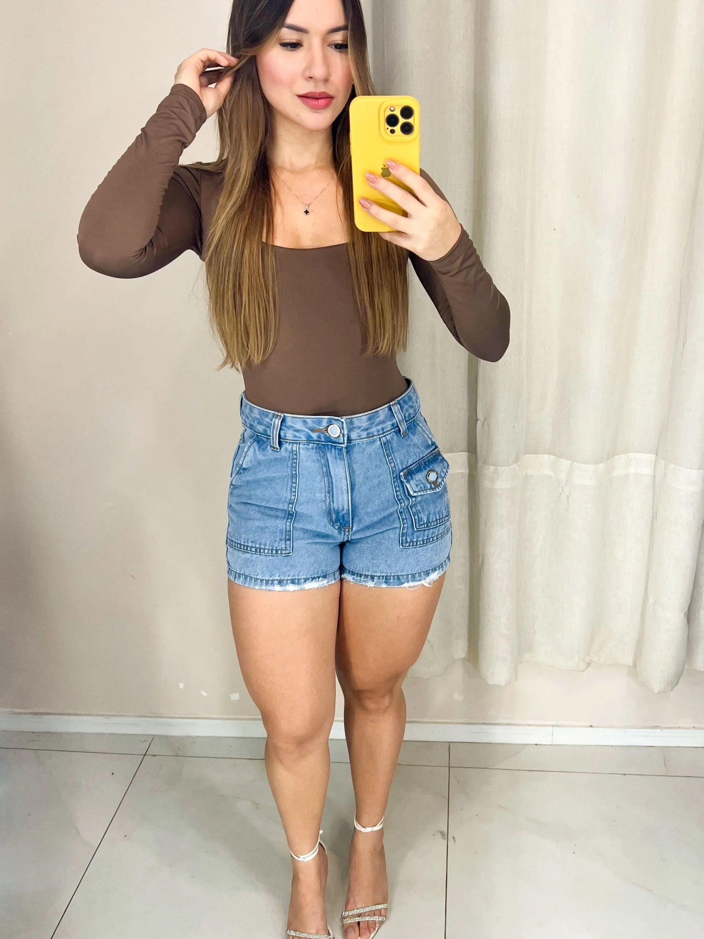 Short Jeans  Sem Lycra- Bolso gargo Frontal-25406
