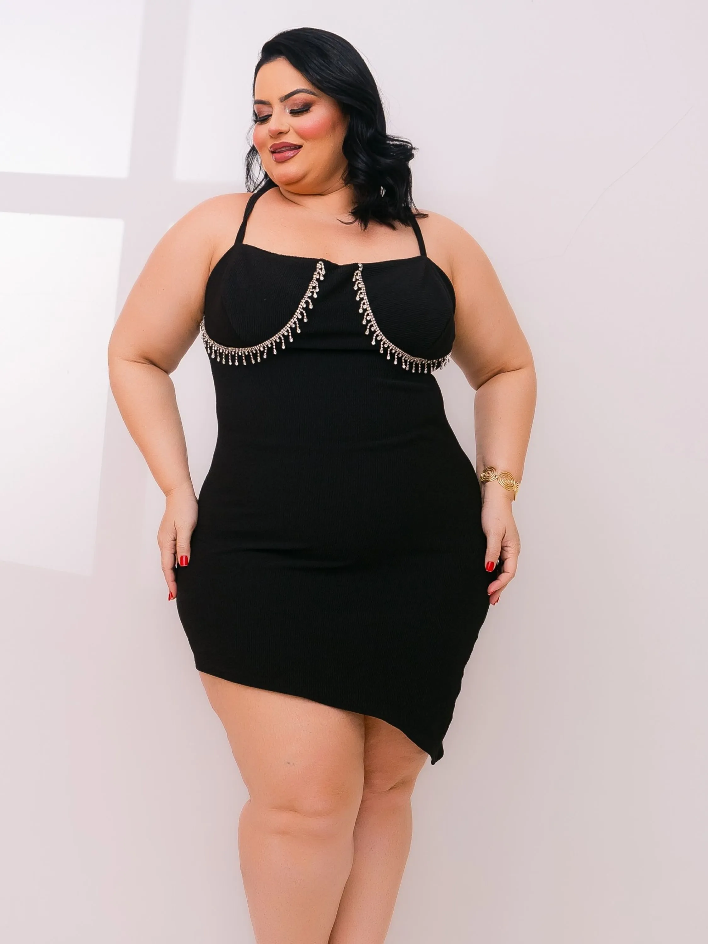 Vestido , busto pedraria, plus size