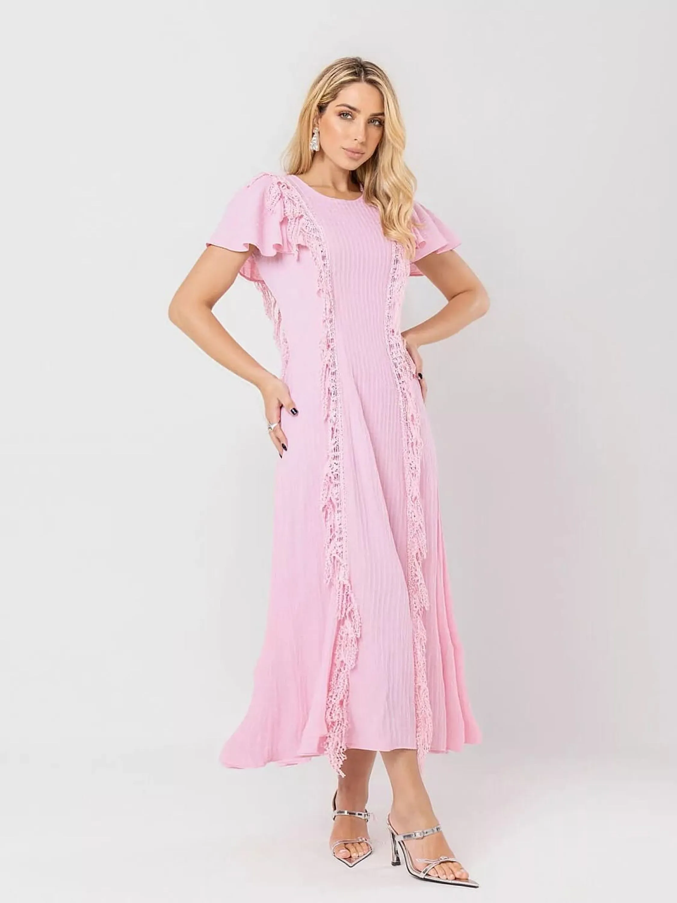 VESTIDO RENDA FRANJA LD537