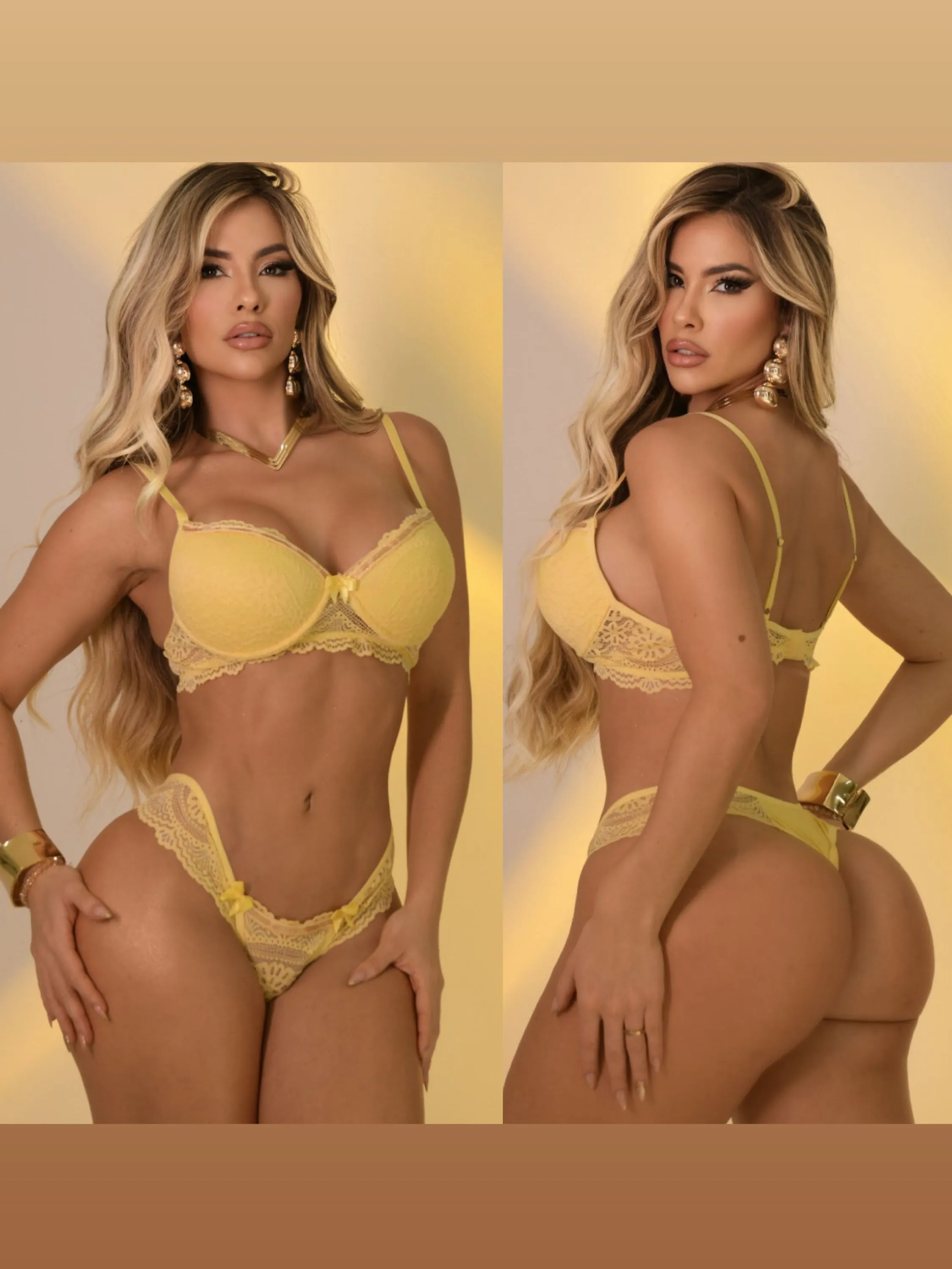 Conjunto com bojo rendado detalhe paetê