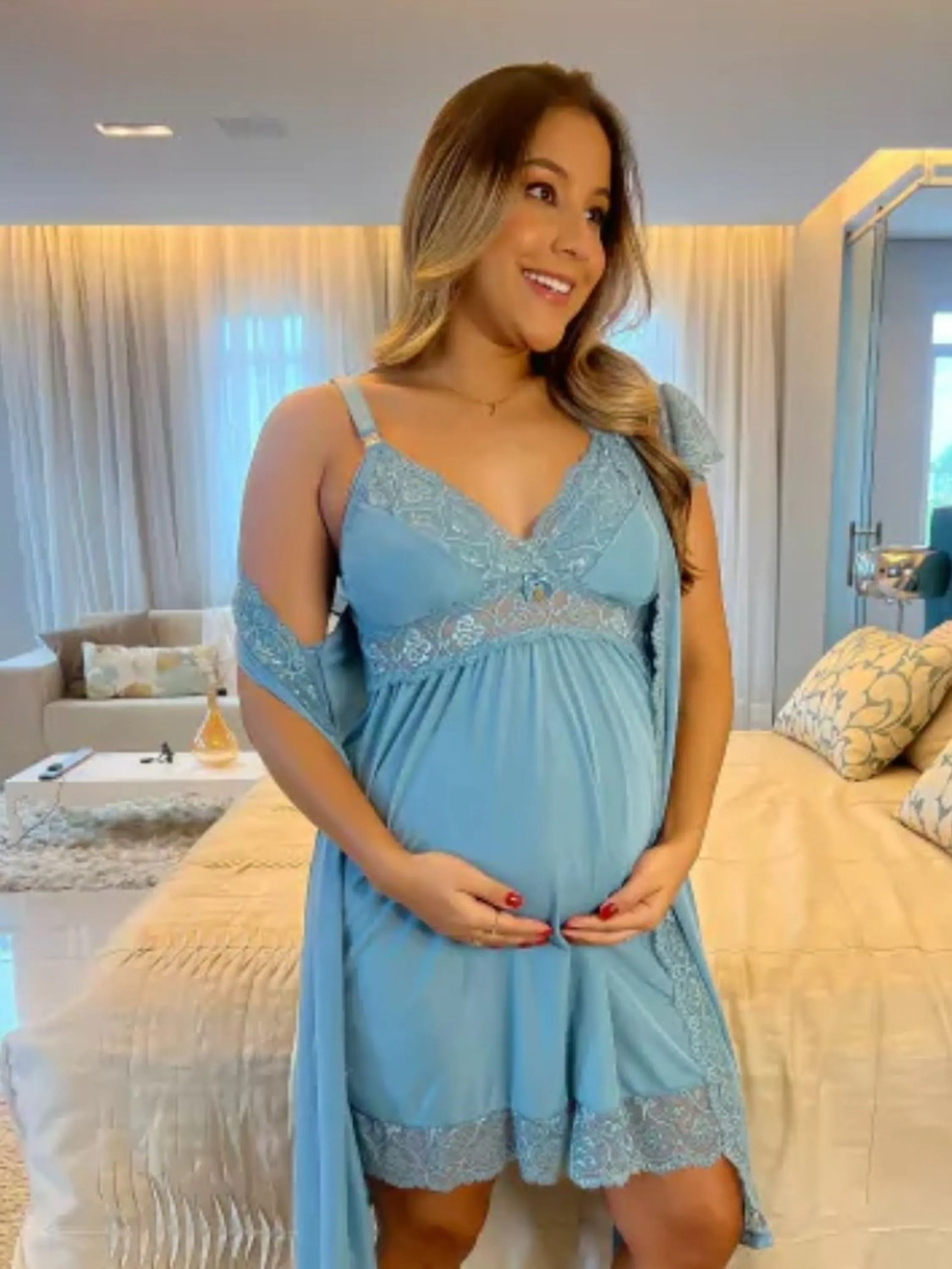 KIT LUXO CAMISOLA DE AMAMENTAR + ROBE STARJANE