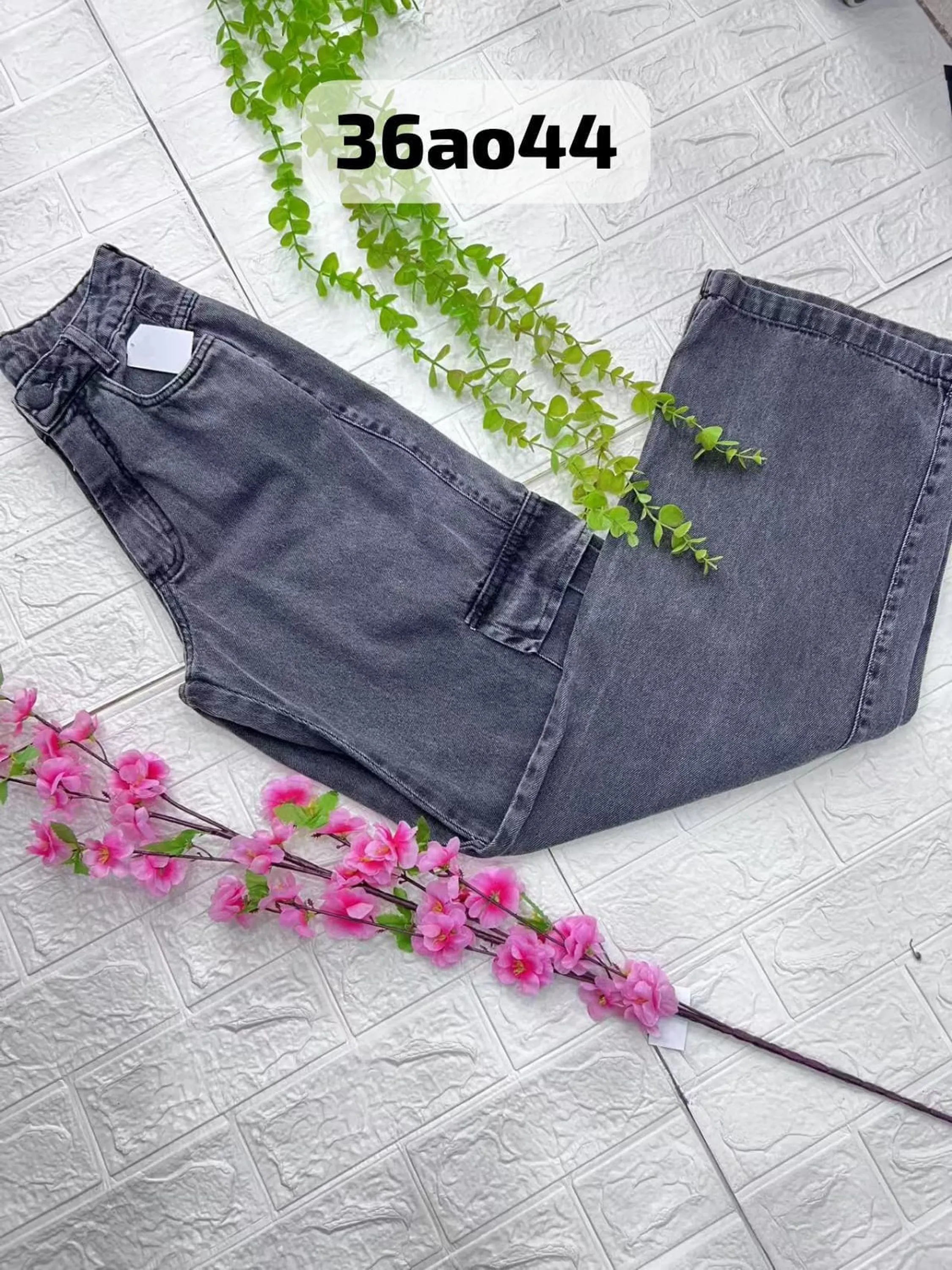 Calça cargo femenino jeans cinza grafite