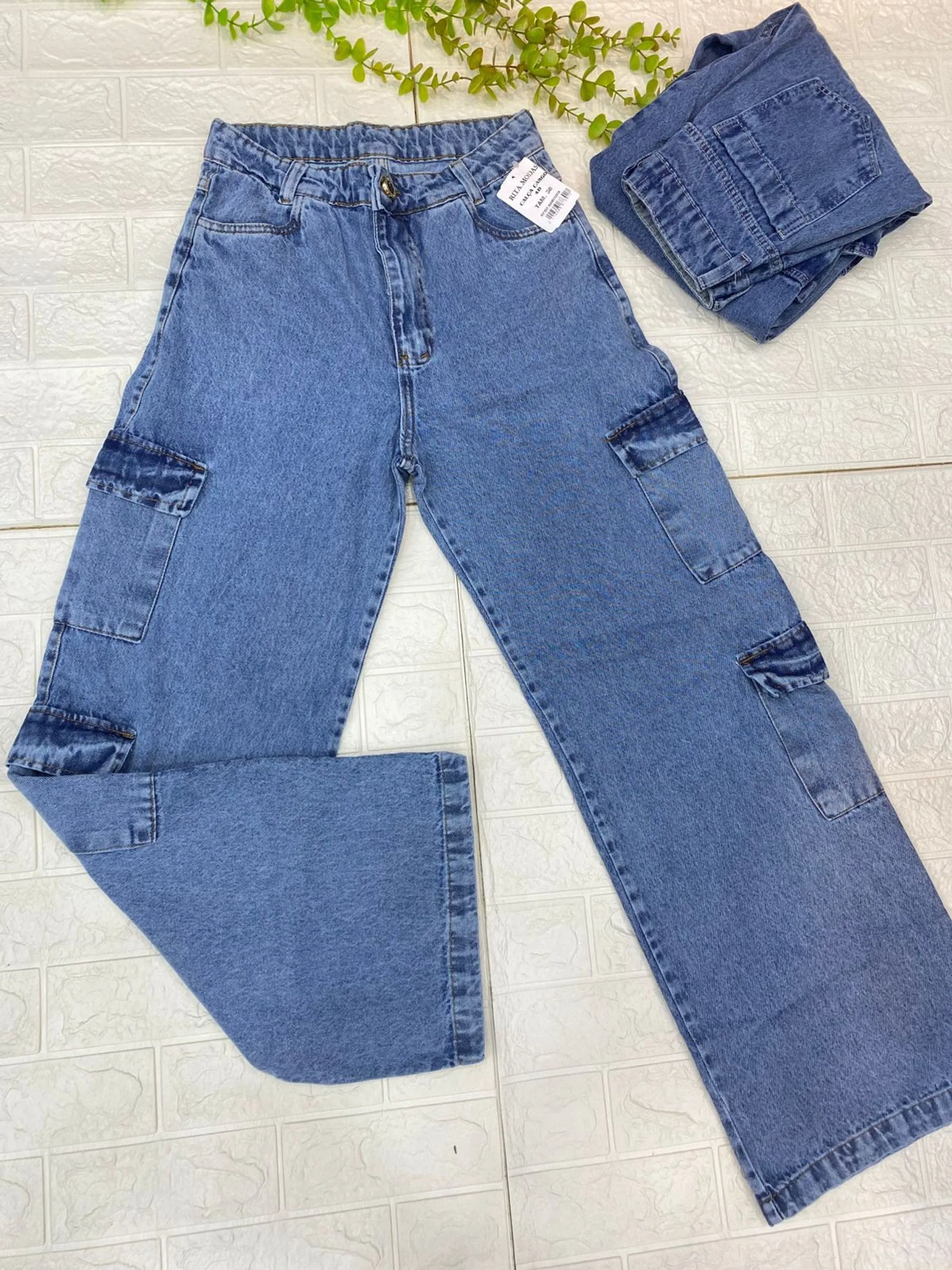 Calça cargo femenino  4 Bolso