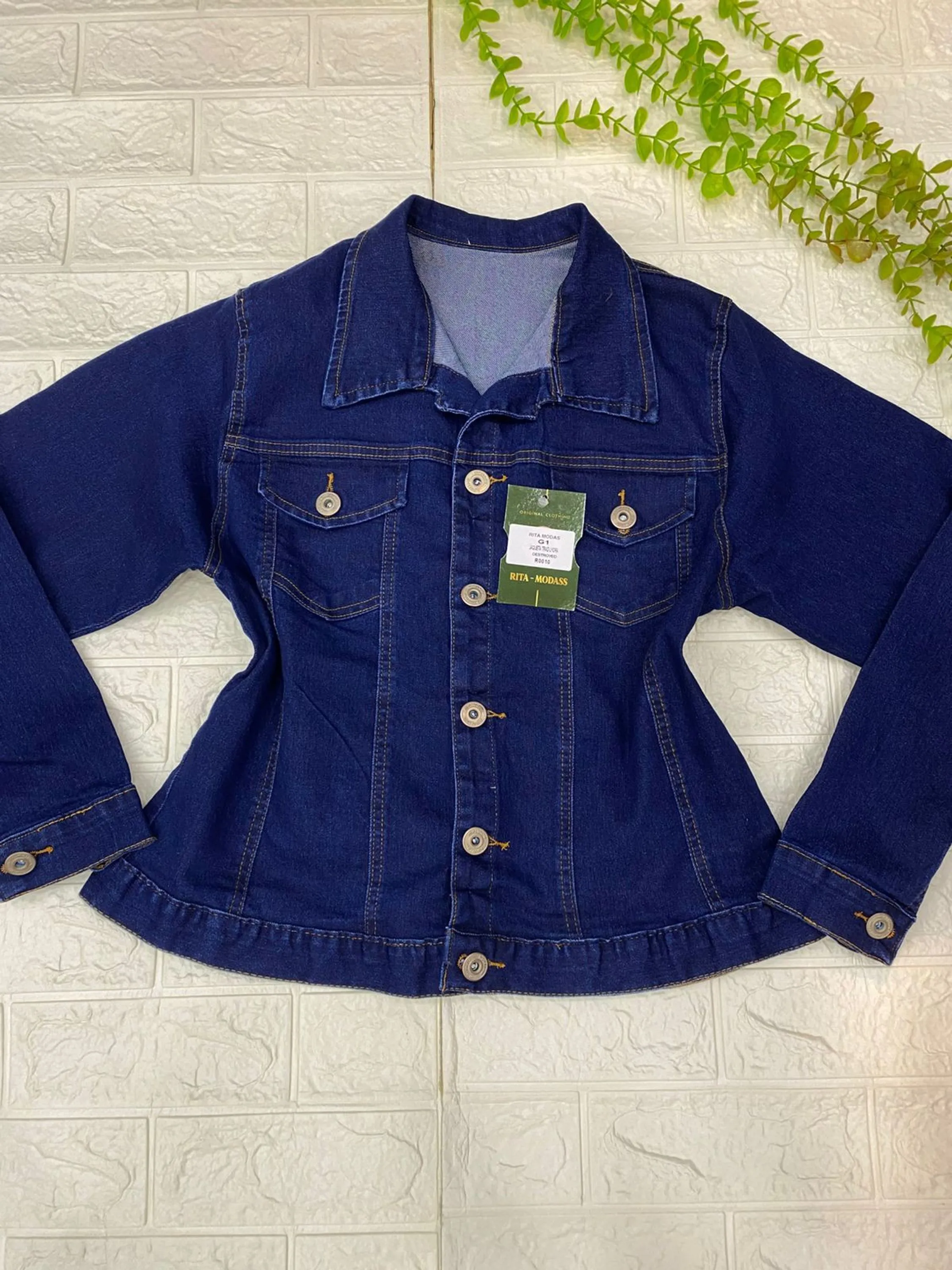 Jaqueta feminina jeans lycra