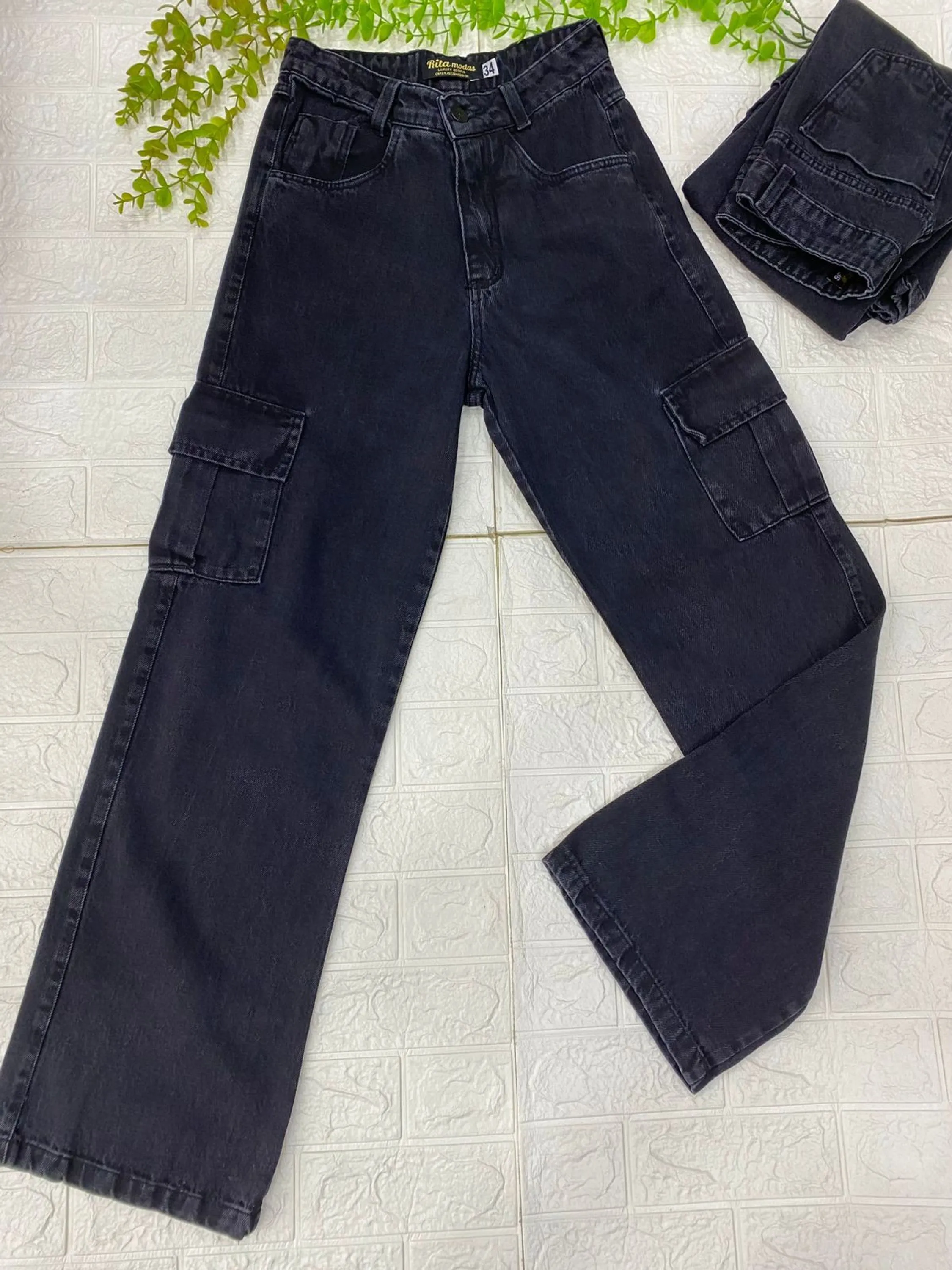 Calça cargo femenino jeans
