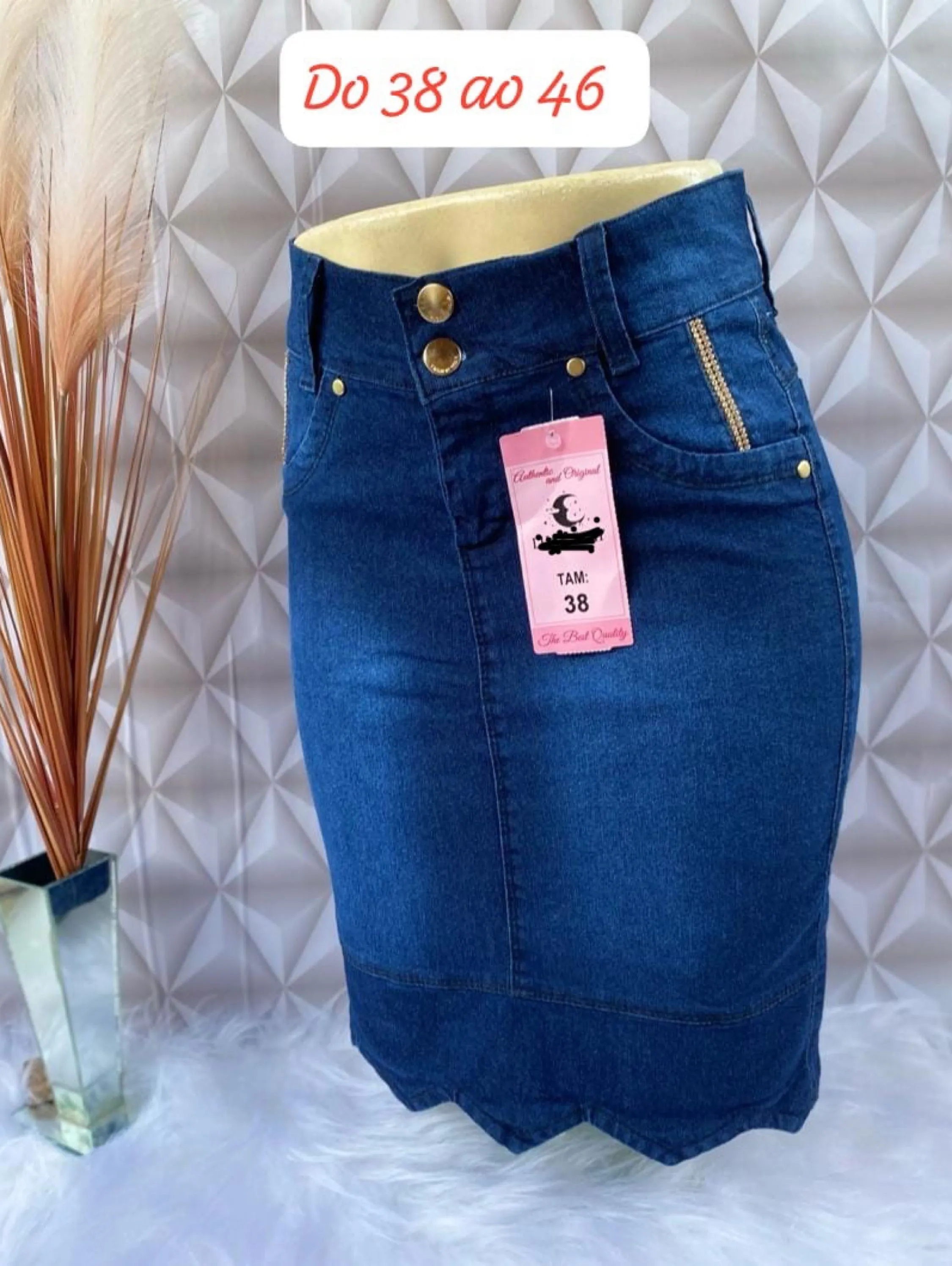 Saia jeans Vanjelica com laycra