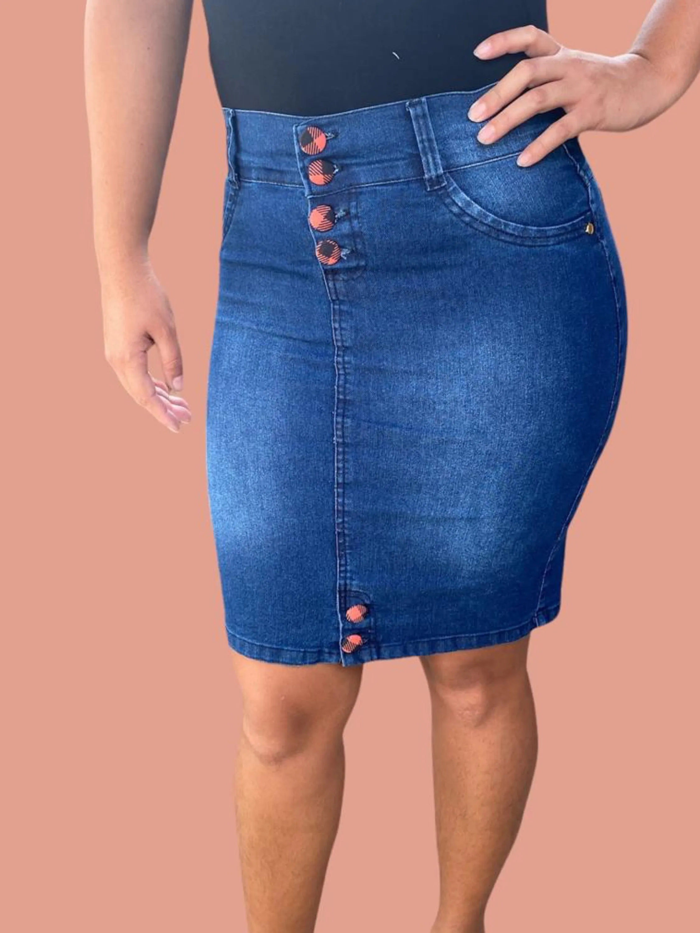 Saia jeans Vanjelica com laycra