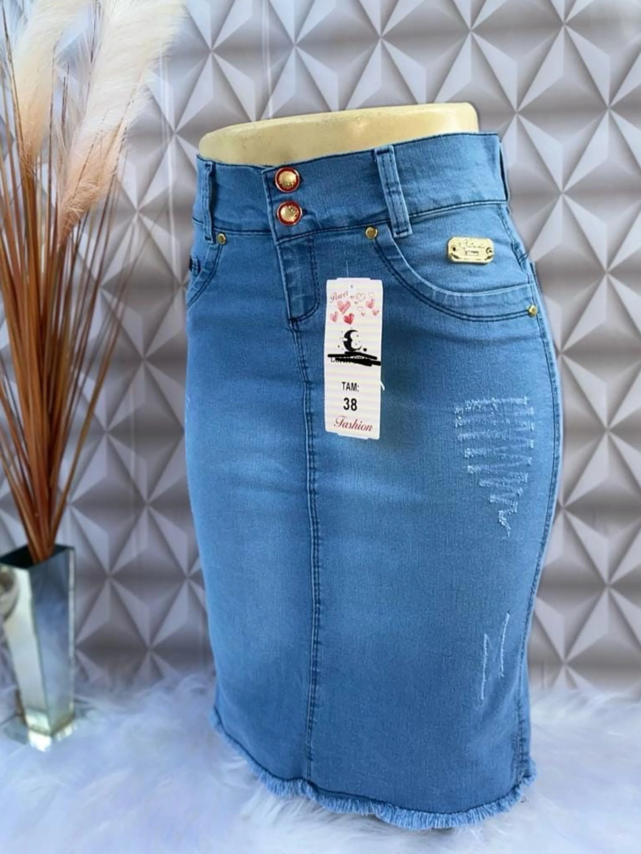 Saia jeans Vanjelica com laycra