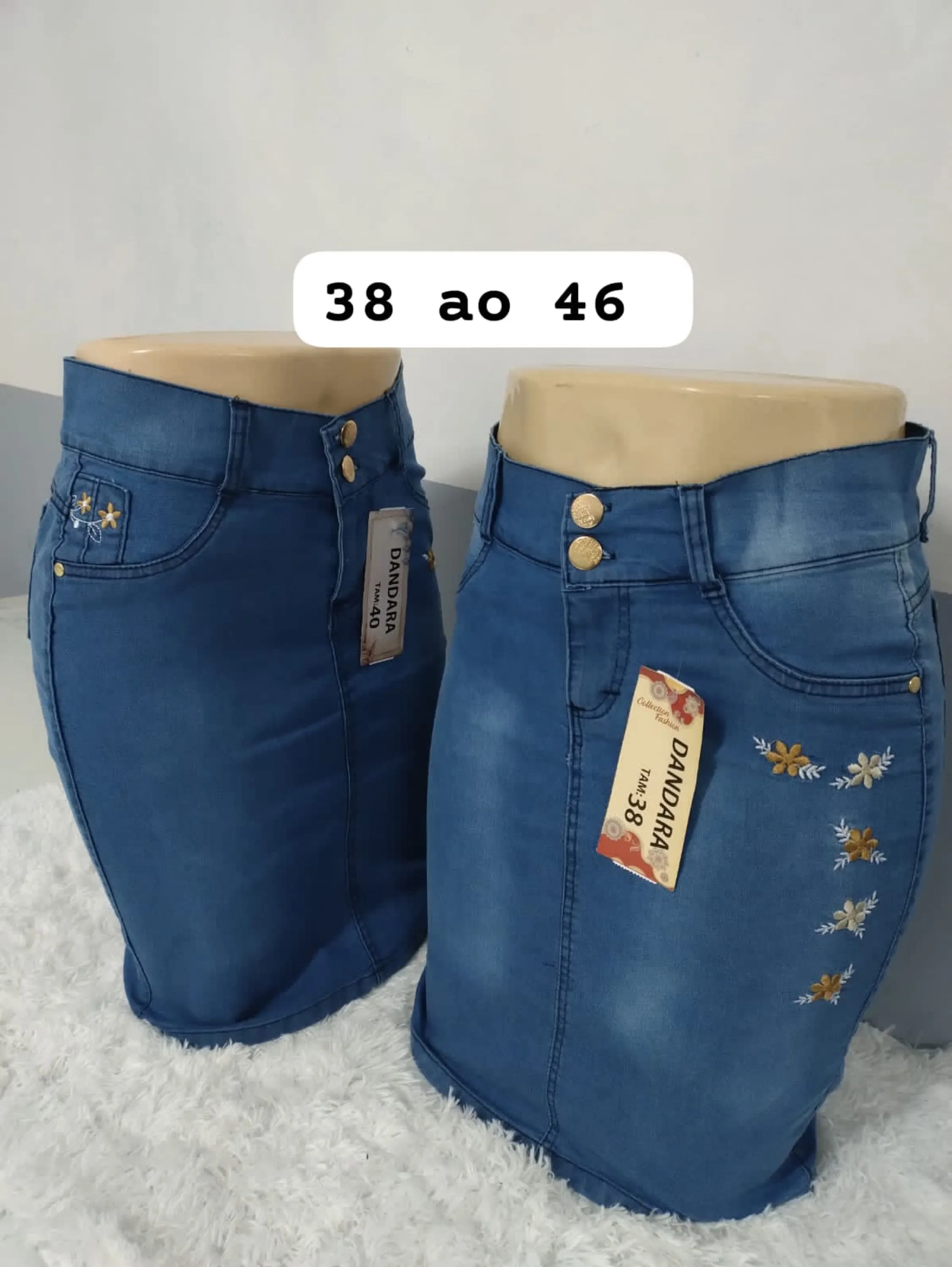 Saia jeans Vanjelica com  laycra